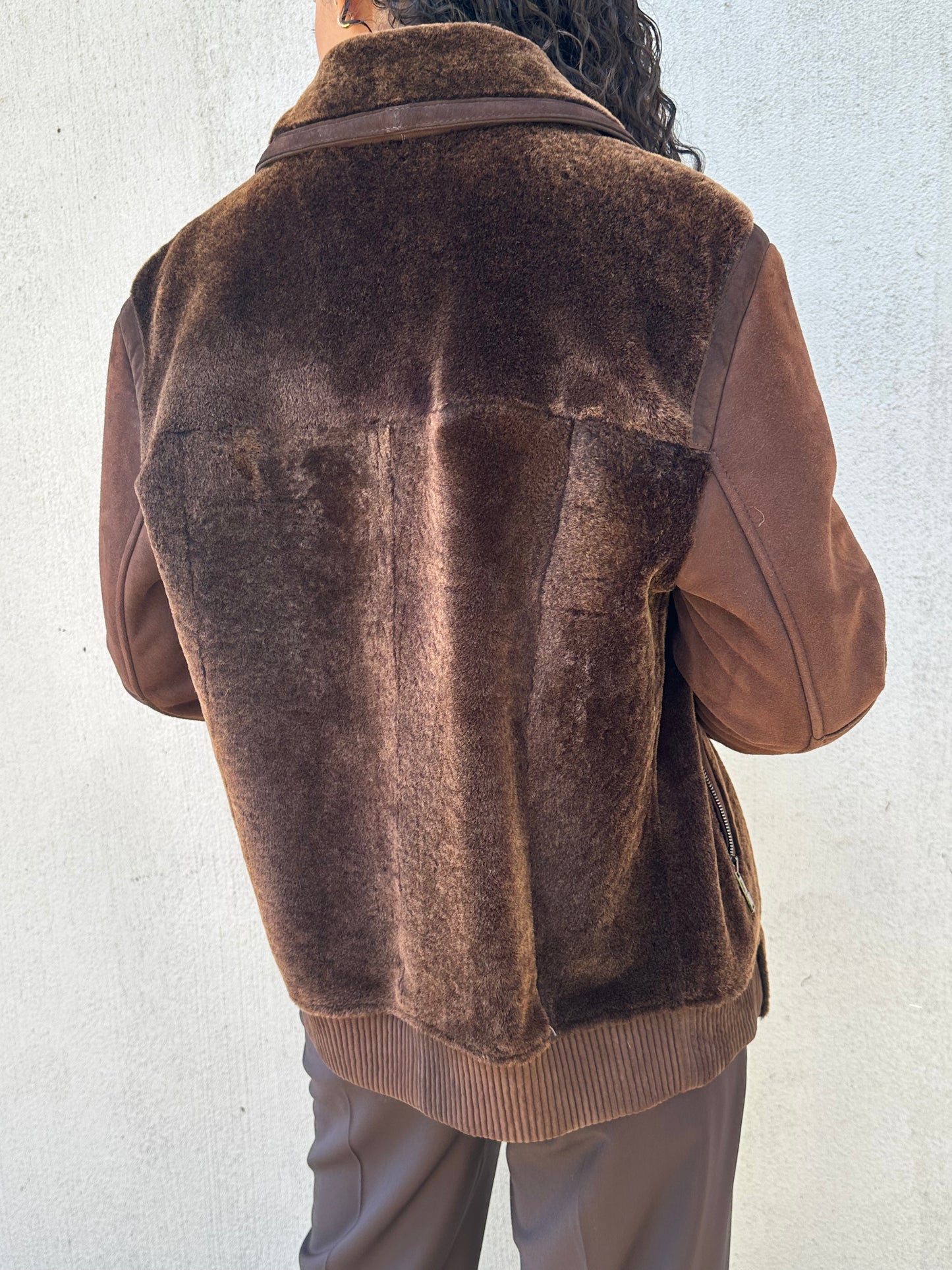 Versace Brown Suede Bomber Jacket Size M