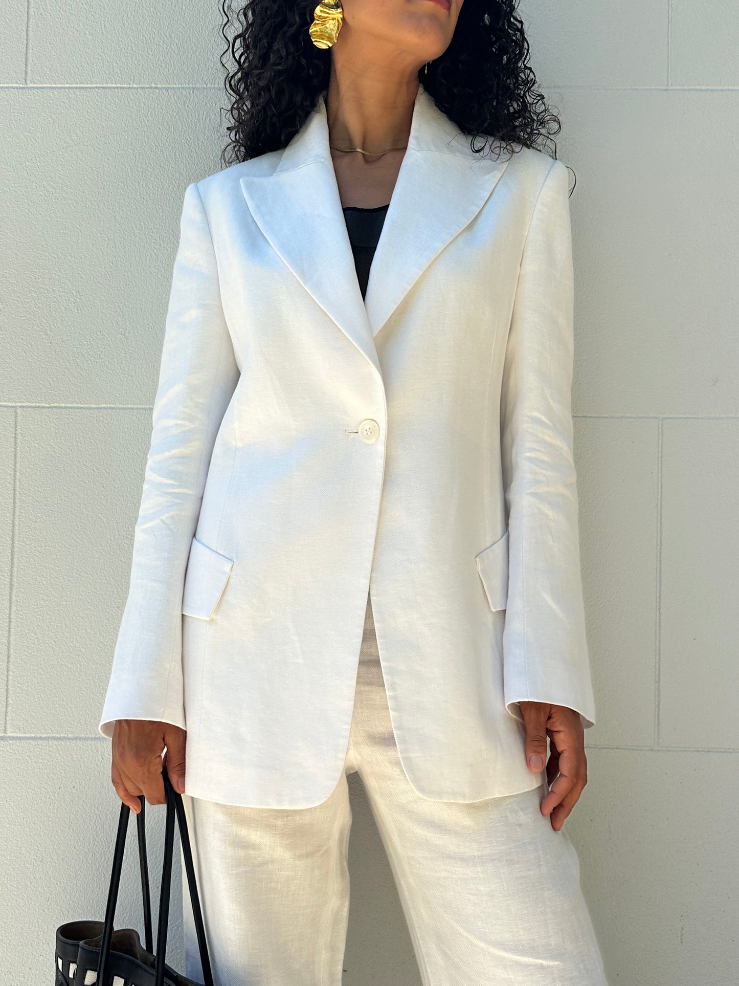 Carl Kapp White Linen Suit Size M