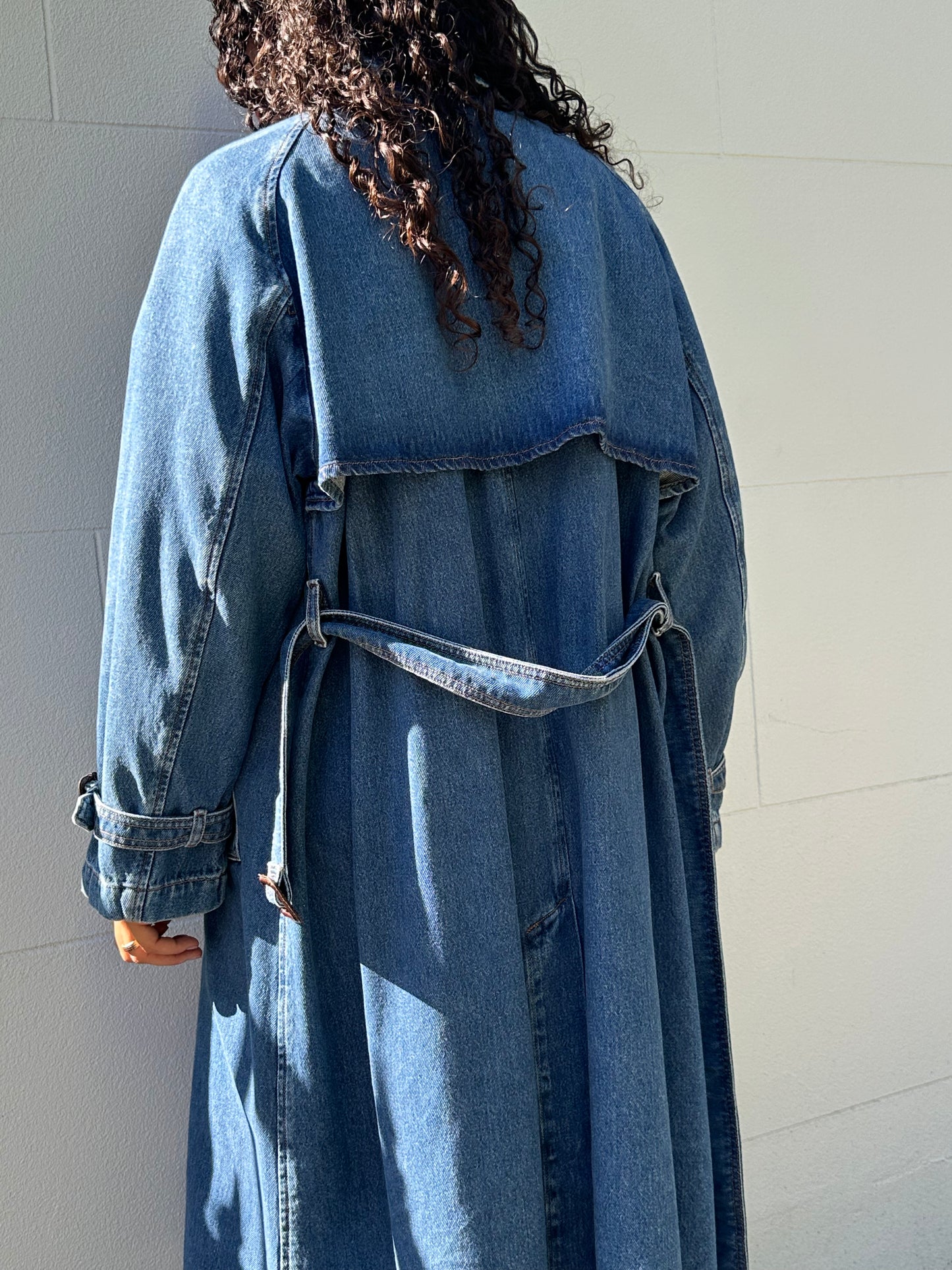 Max Mara Denim Trench Coat Size 44