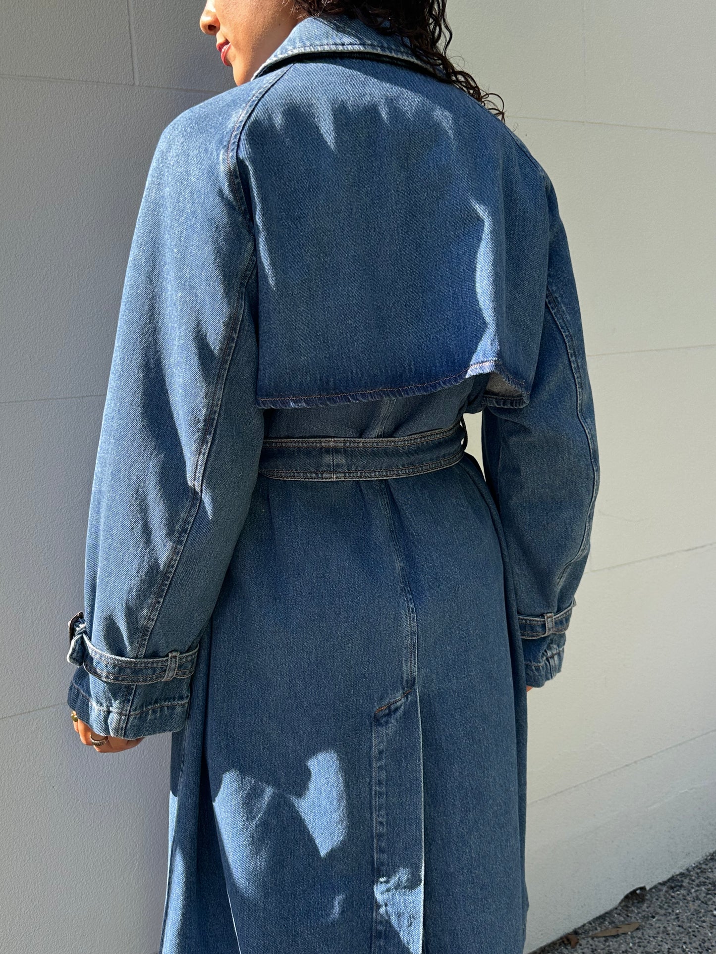 Max Mara Denim Trench Coat Size 44