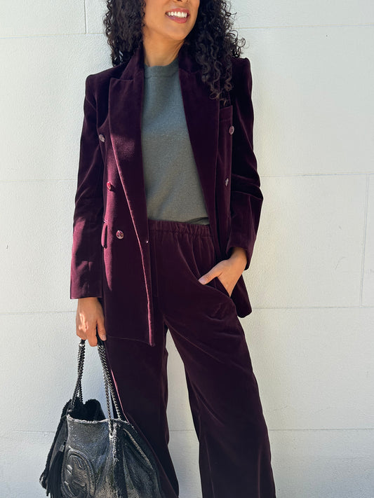 Scanlan Theodore Burgundy Velvet Suit Size 6
