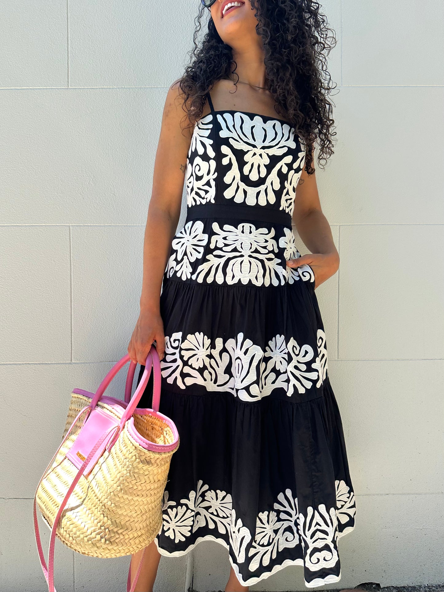 Sea New York Black White Applique Sundress Size 6