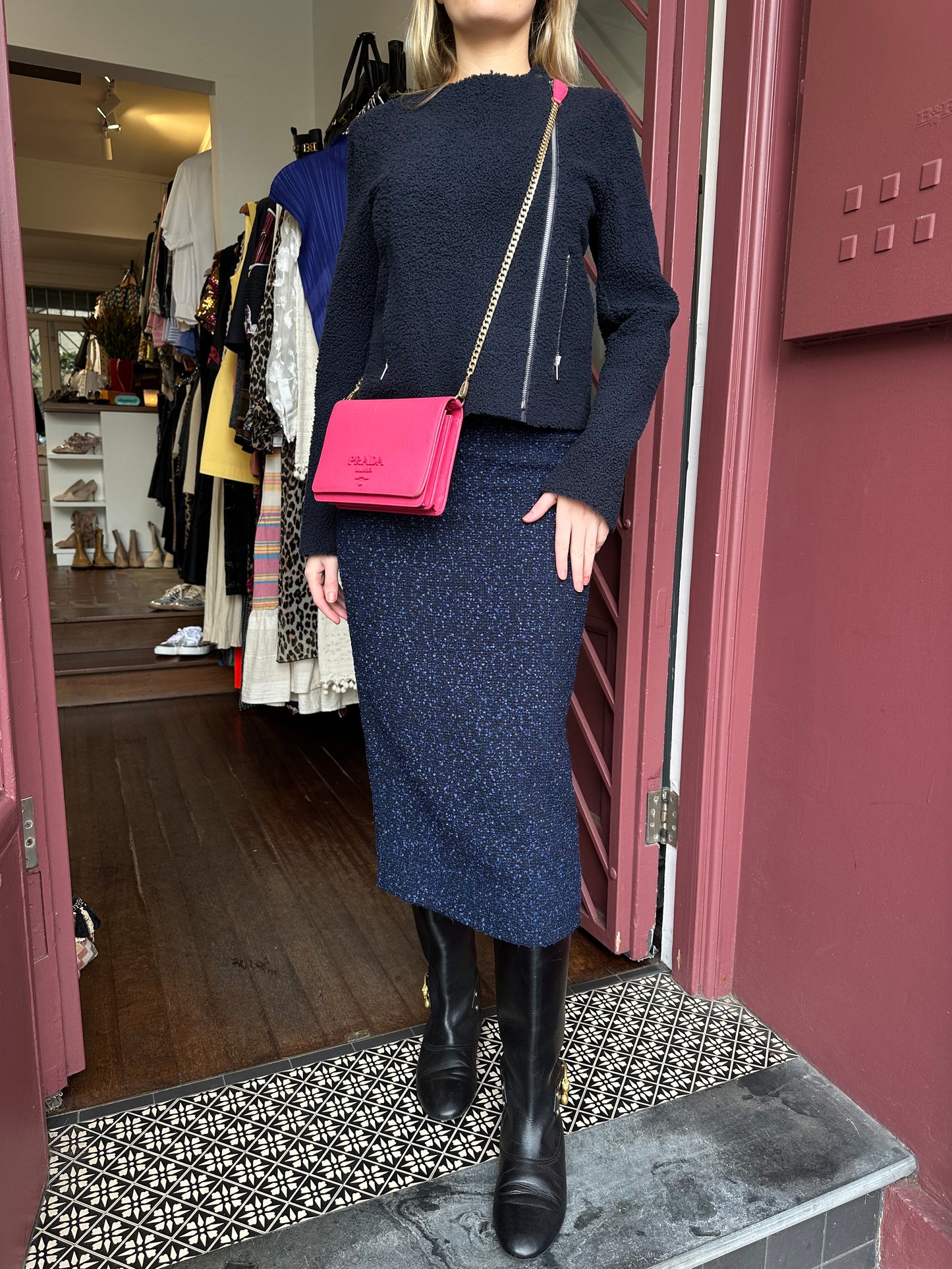 Celine Navy Zip Jacket Size 38