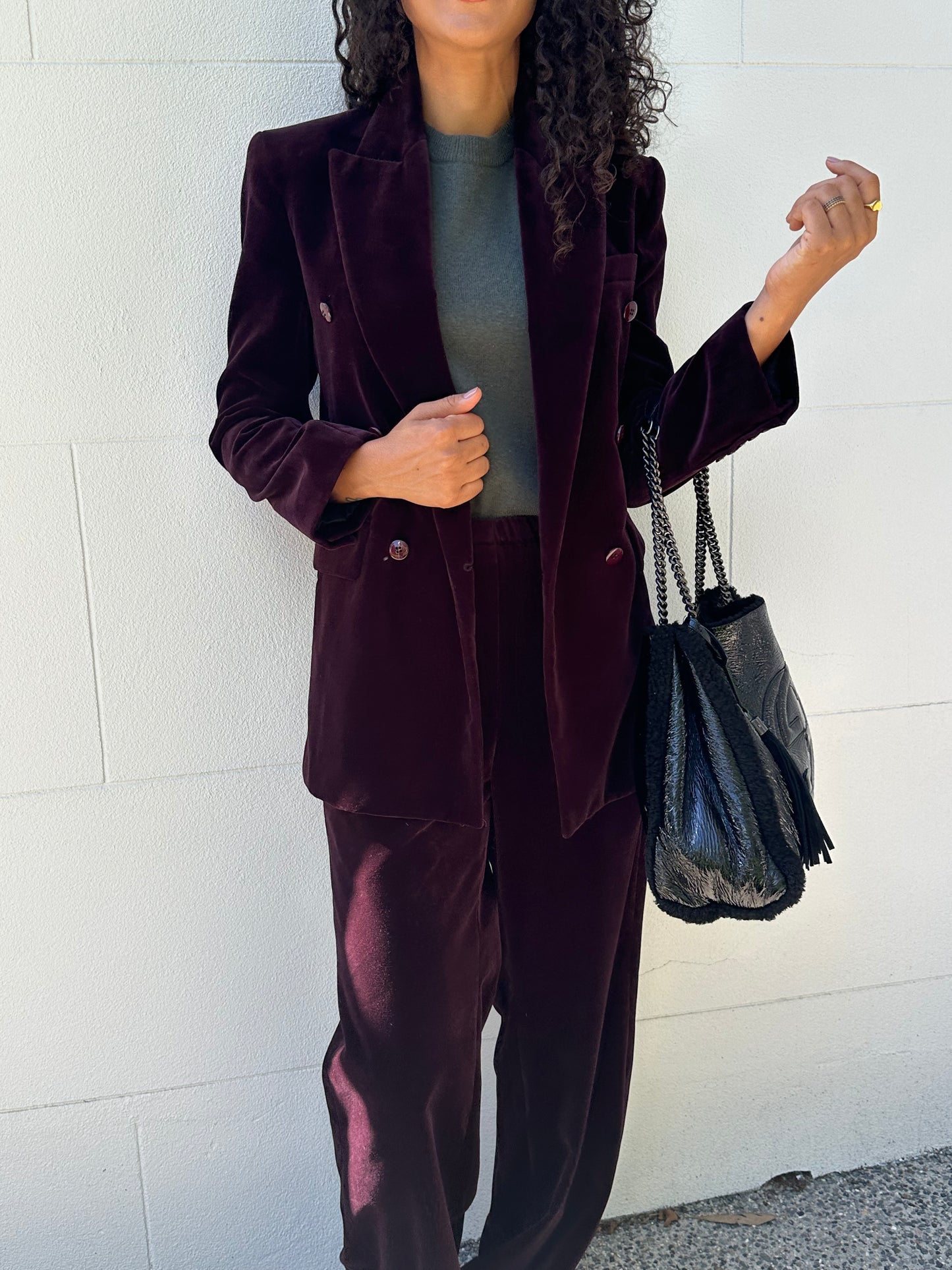Scanlan Theodore Burgundy Velvet Suit Size 6