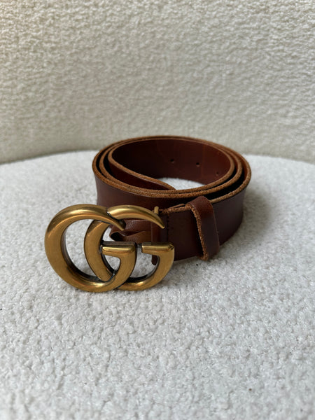 Gucci Marmont Brown Belt Size 85