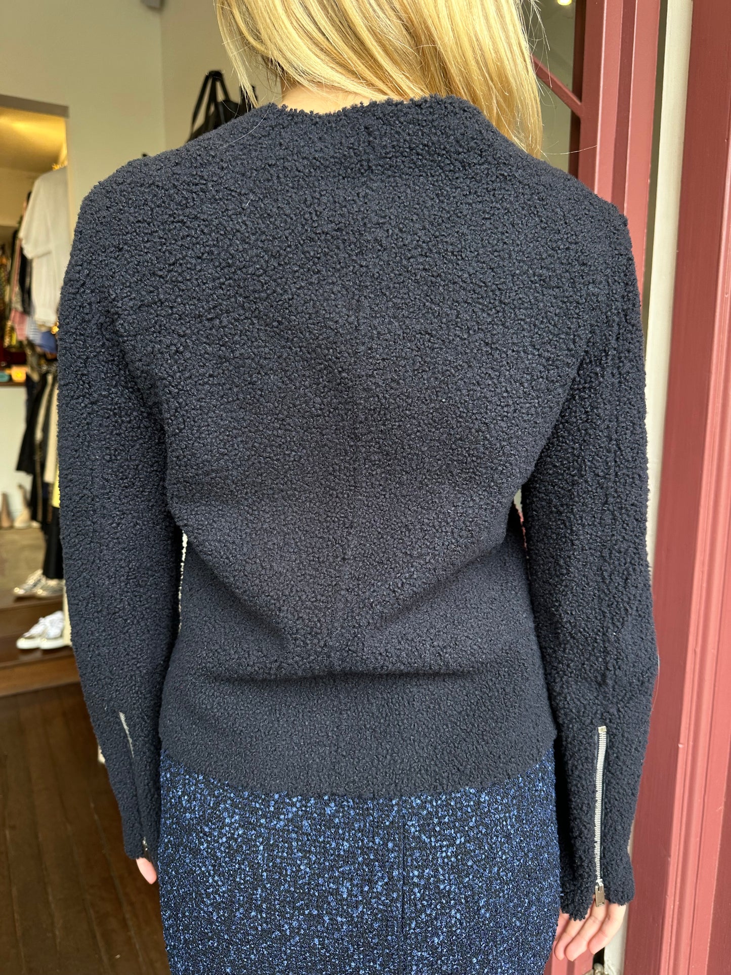 Celine Navy Zip Jacket Size 38