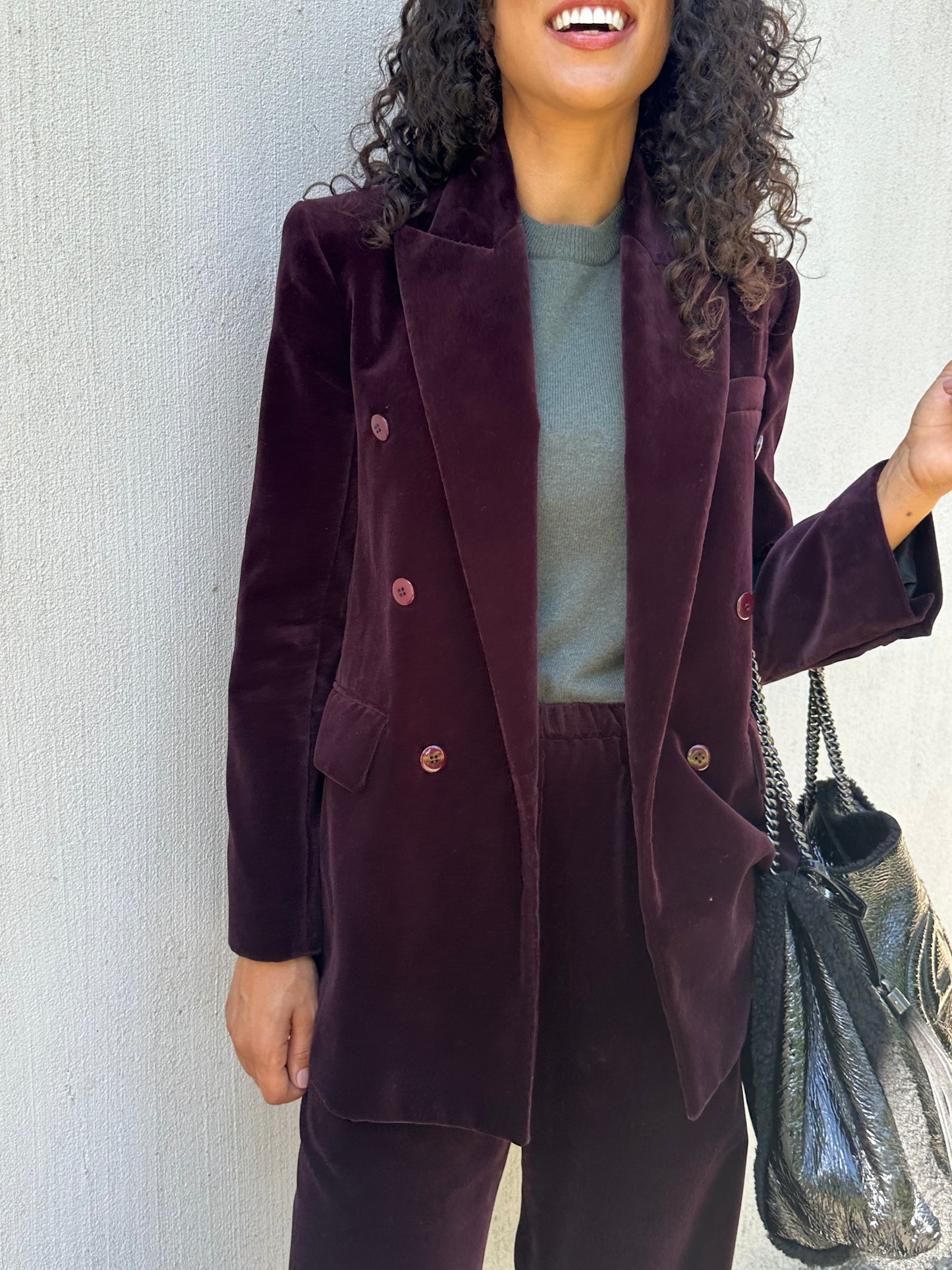 Scanlan Theodore Burgundy Velvet Suit Size 6