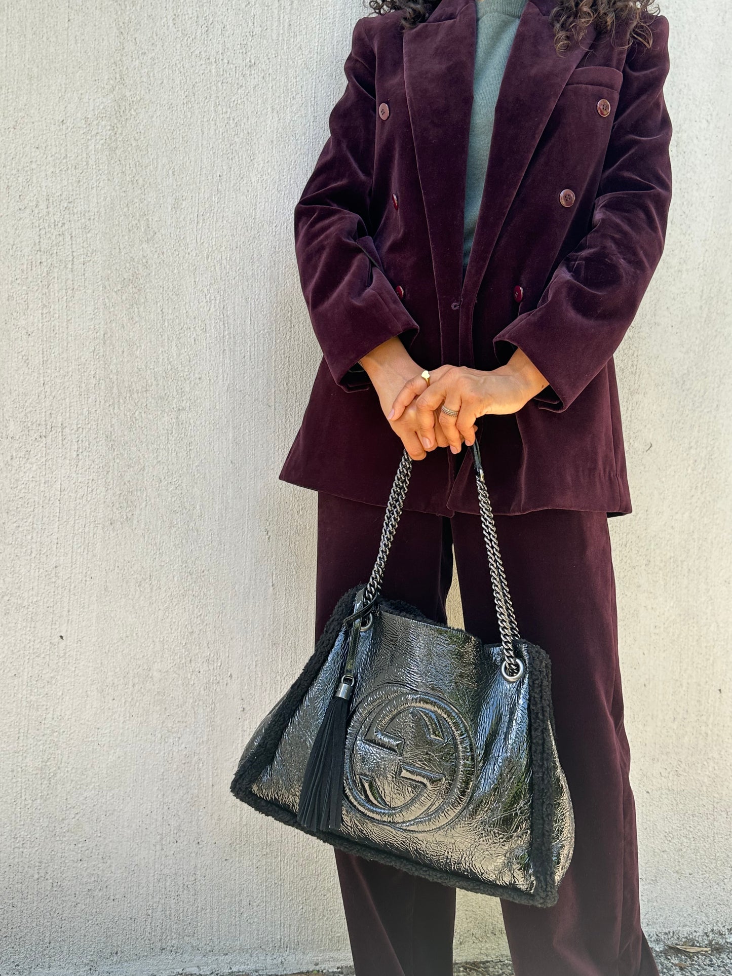 Scanlan Theodore Burgundy Velvet Suit Size 6