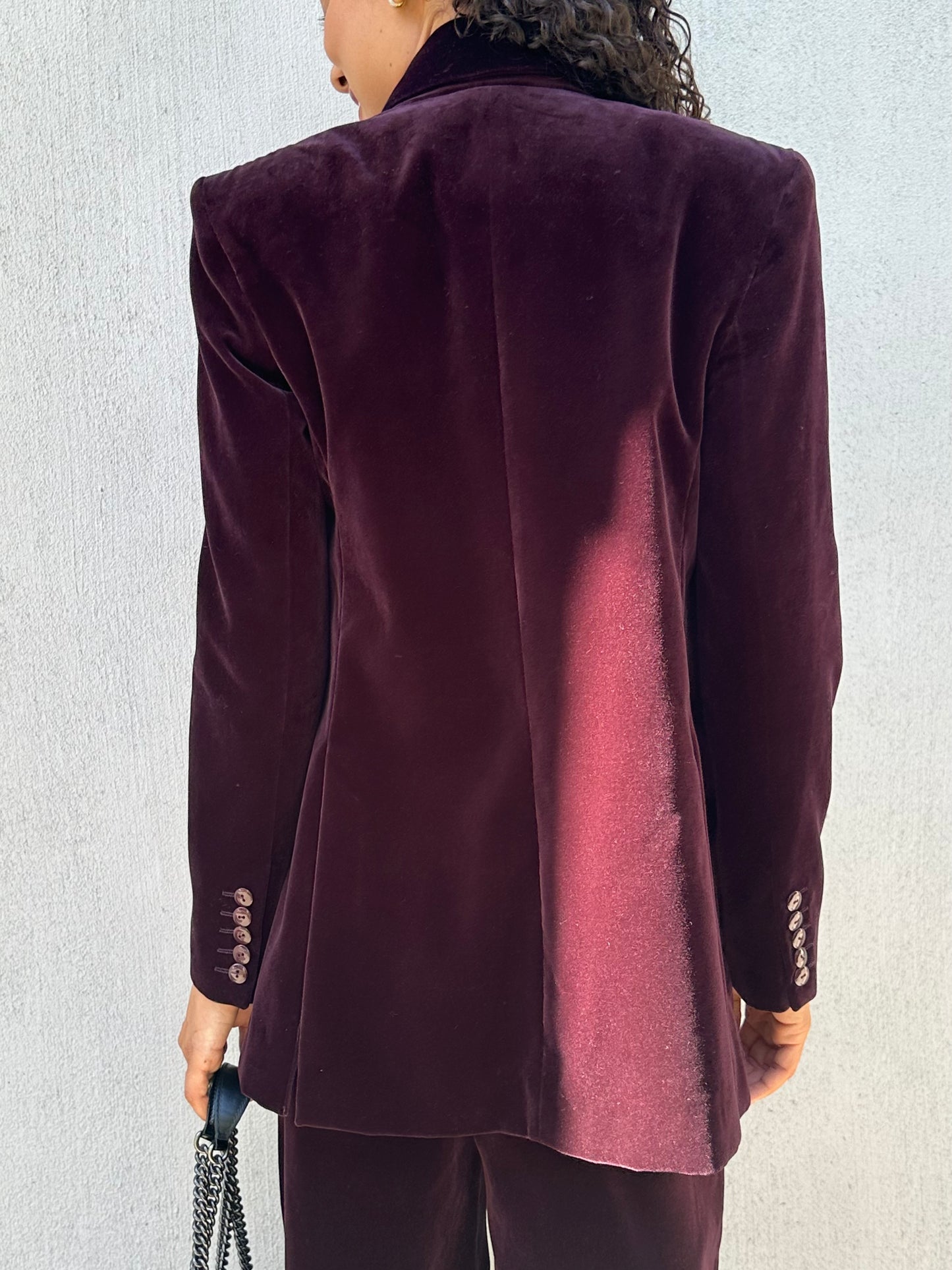 Scanlan Theodore Burgundy Velvet Suit Size 6