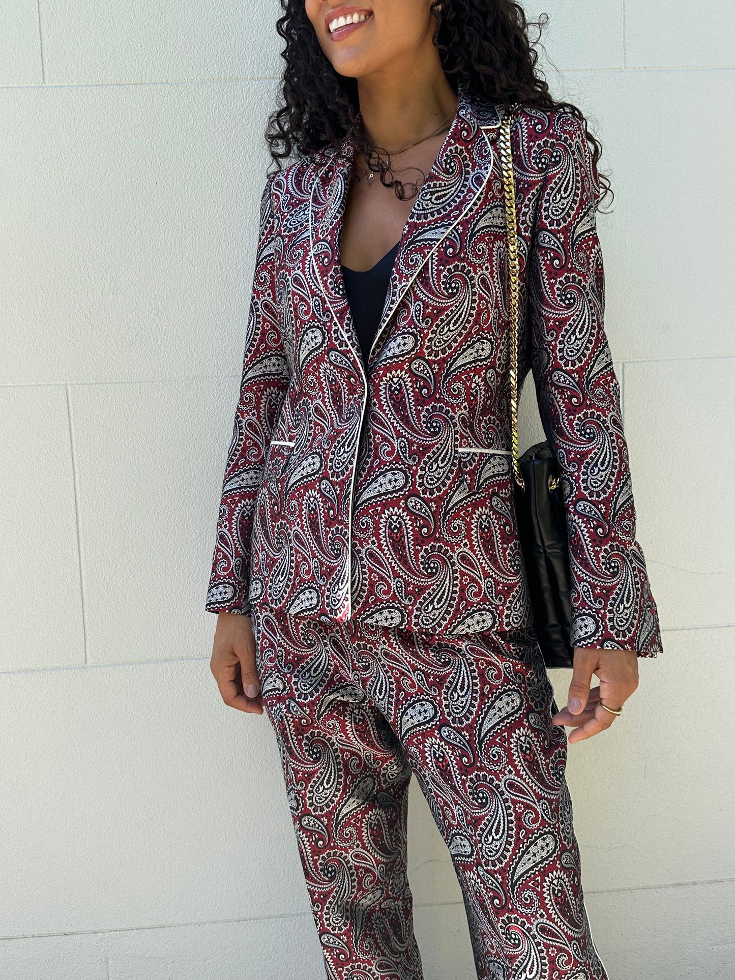 Golden Goose Red Paisley Suit Size 40
