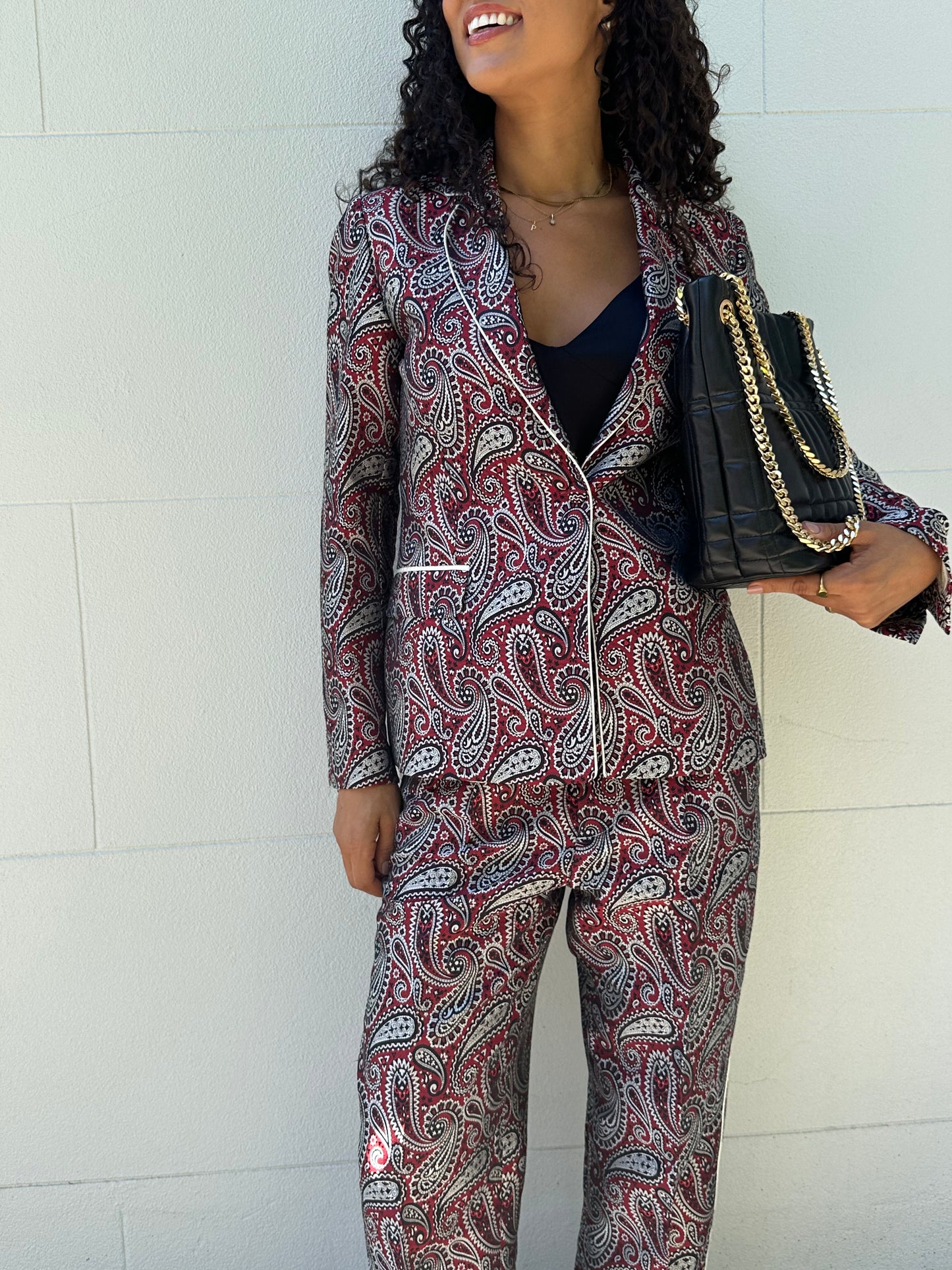 Golden Goose Red Paisley Suit Size 40