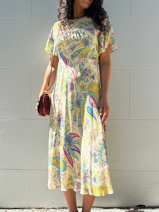 Etro Yellow Paisley Dress Size 44