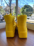 Bottega Veneta yellow nylon booties size 37