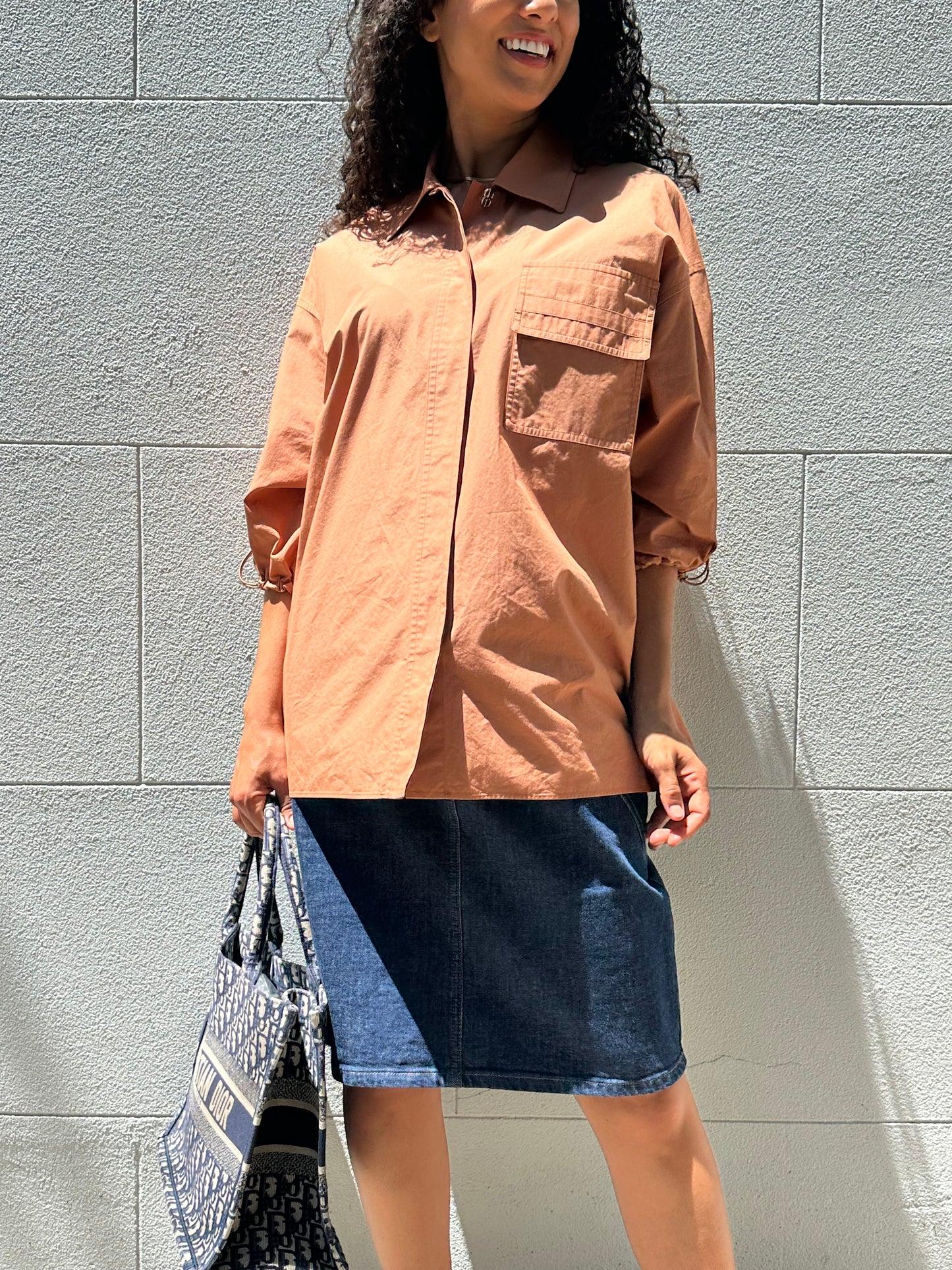 Hermes Rust  Short Sleeve Shirt Size 34