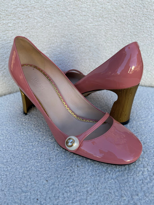 Gucci Pink Patent Pumps Size 37