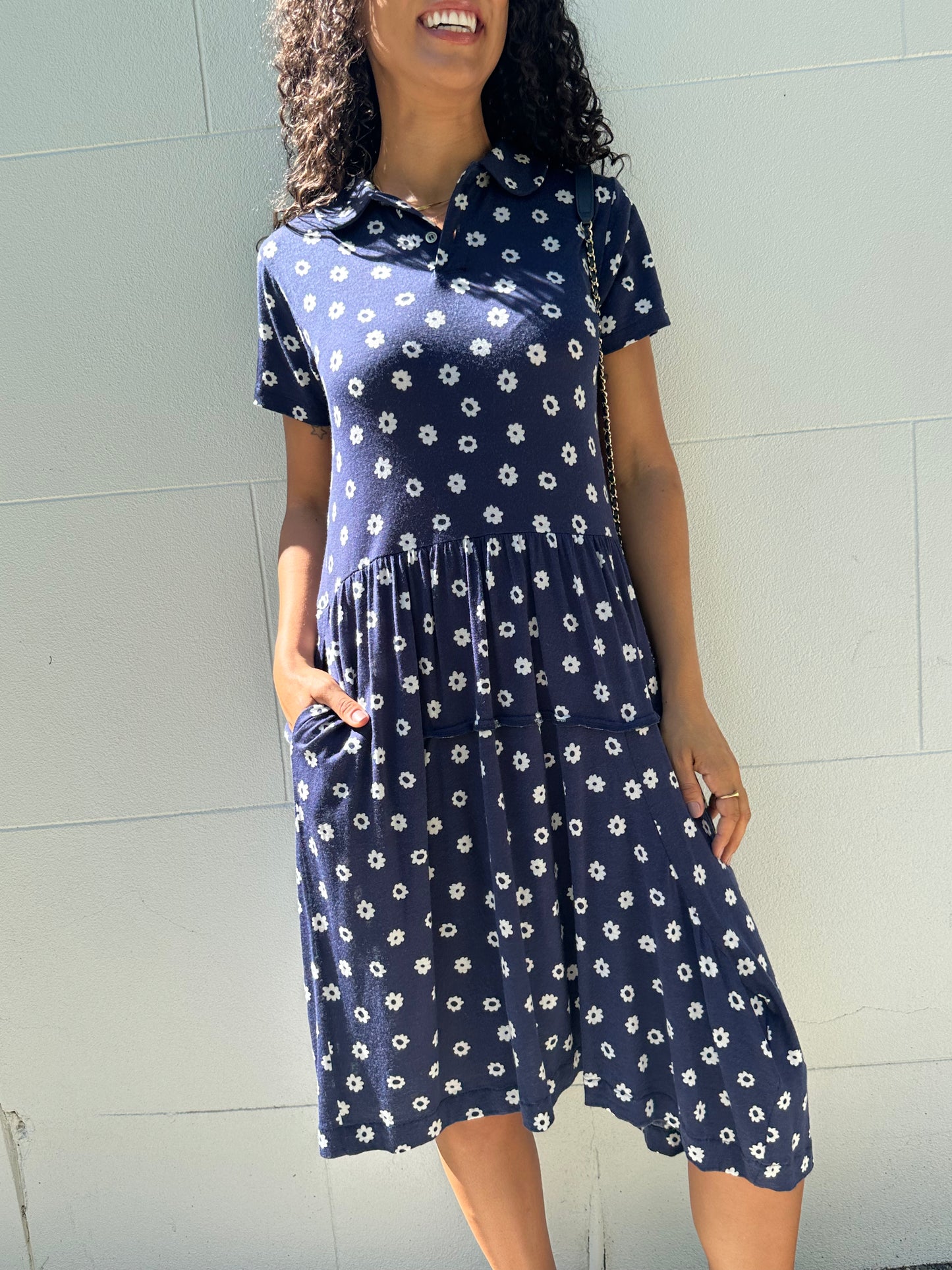 Comme Des Garcons Blue Floral Dress Size S