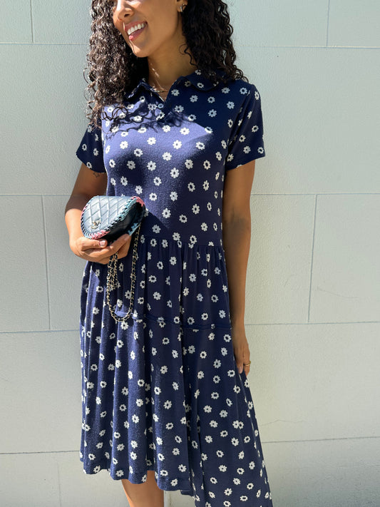 Comme Des Garcons Blue Floral Dress Size S