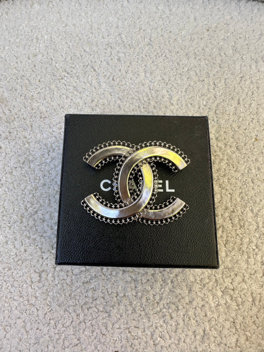 Chanel CC Scalloped Brooch