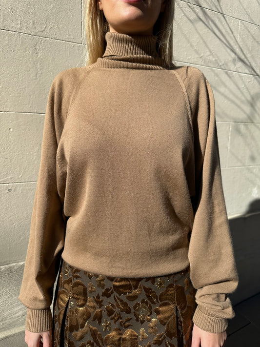 The Row Camel Turtleneck Knit Size M