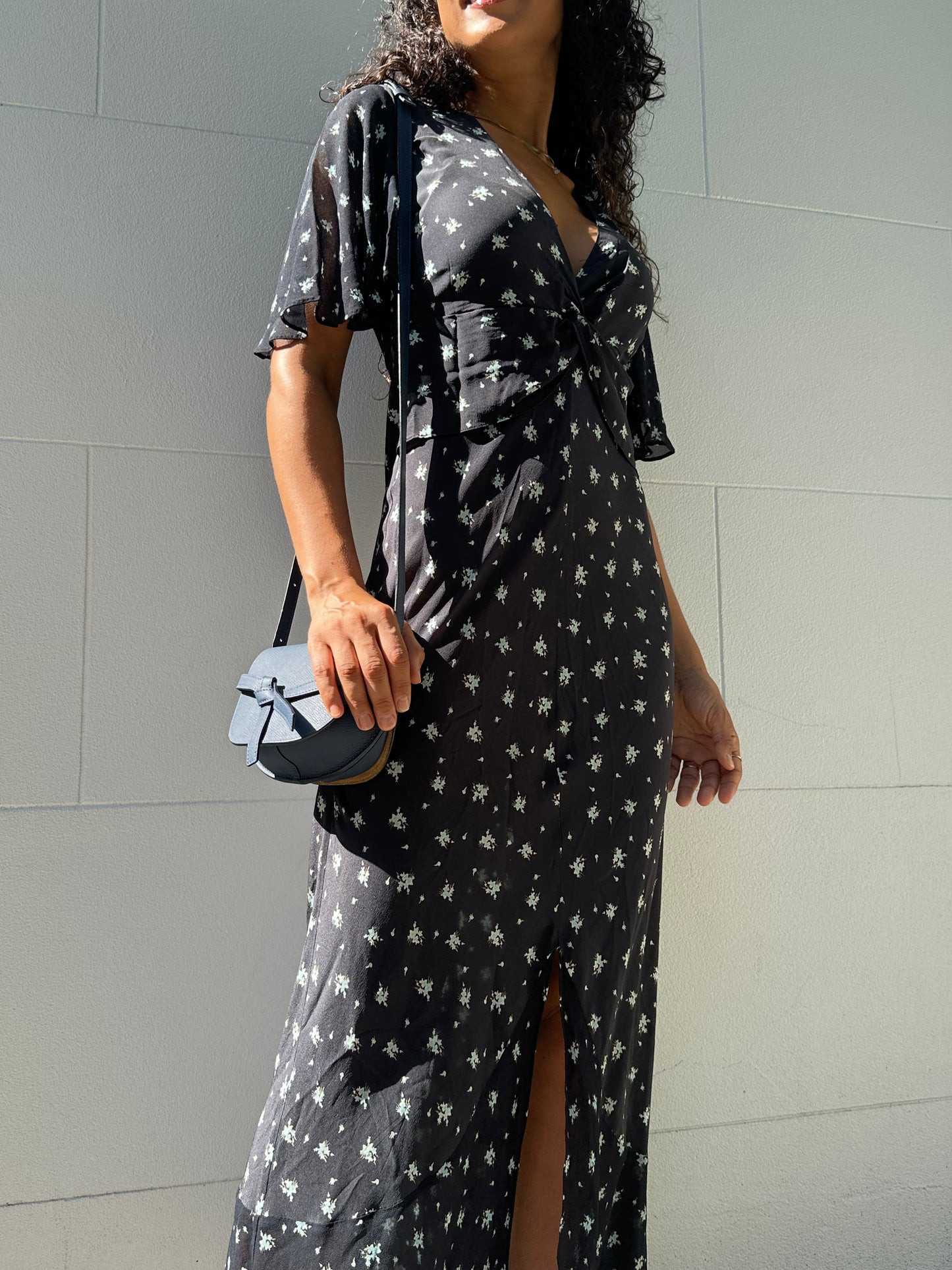Rixo Floral Black Dress Size XS