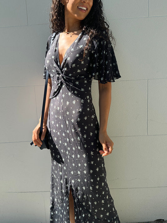 Rixo Floral Black Dress Size XS