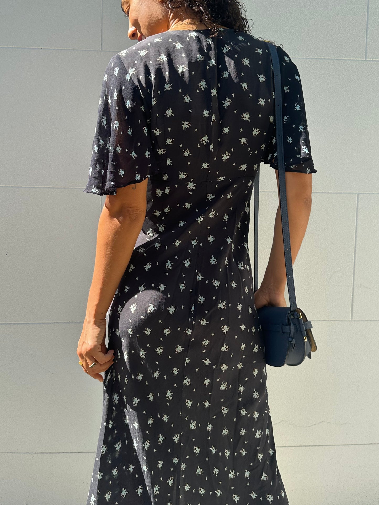 Rixo Floral Black Dress Size XS
