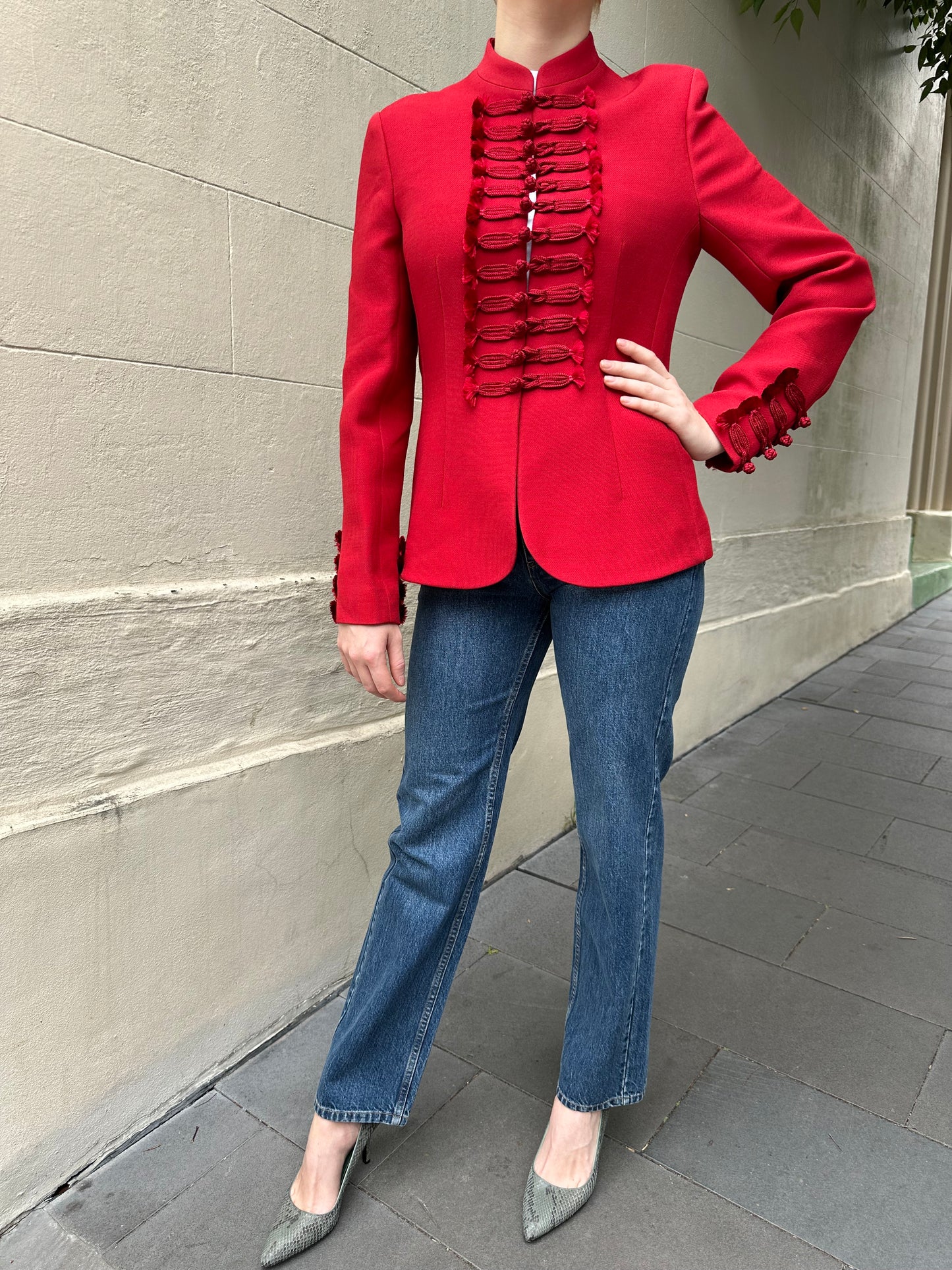 Christian Dior Red Military Jacket Size 42