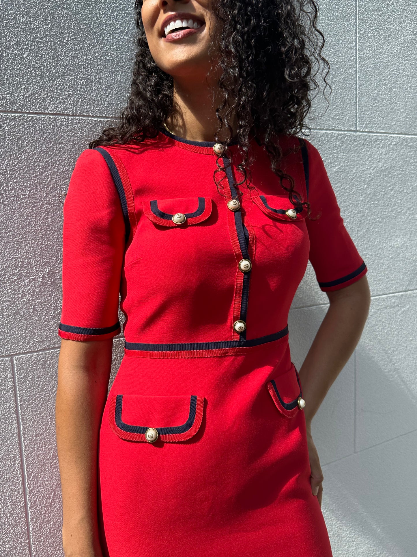 Gucci Red Wool Dress Size 38