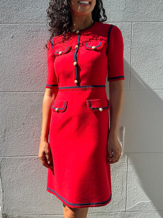 Gucci Red Wool Dress Size 38