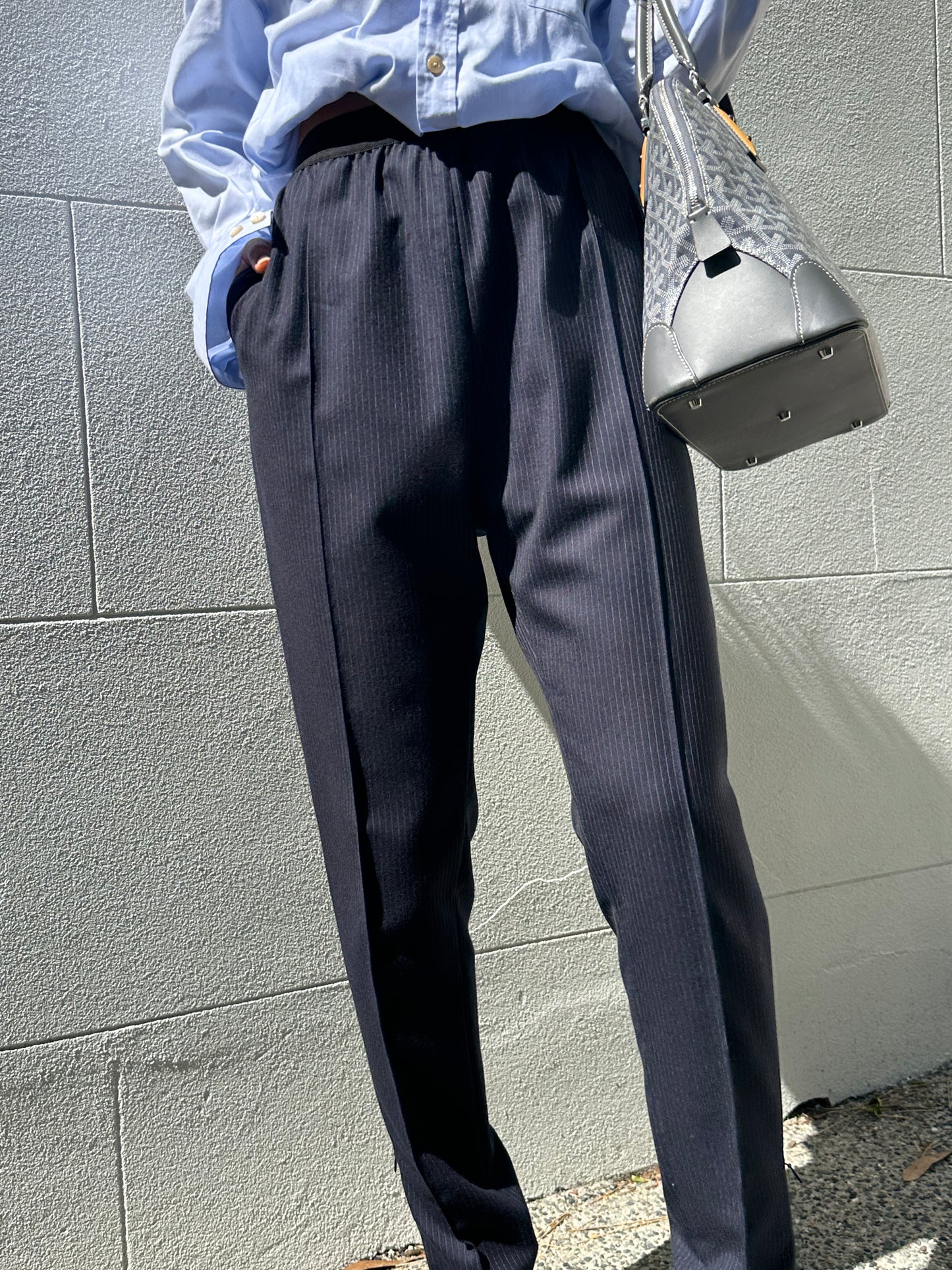 Celine Navy Pinstripe Pant Size 38