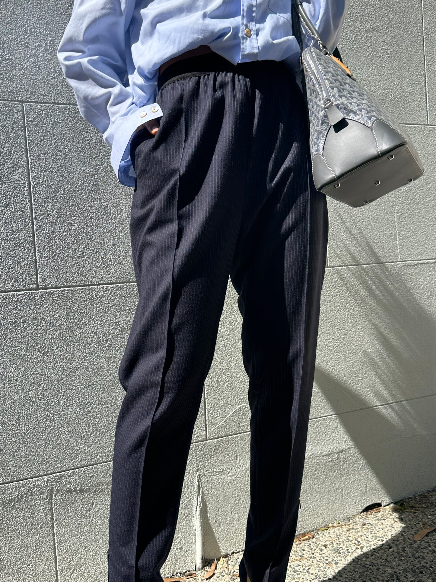 Celine Navy Pinstripe Pant Size 38