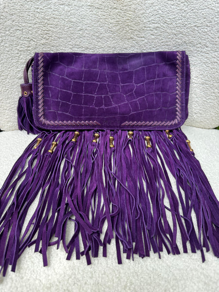 Emilli Pucci Purple Suede Fringe Bag