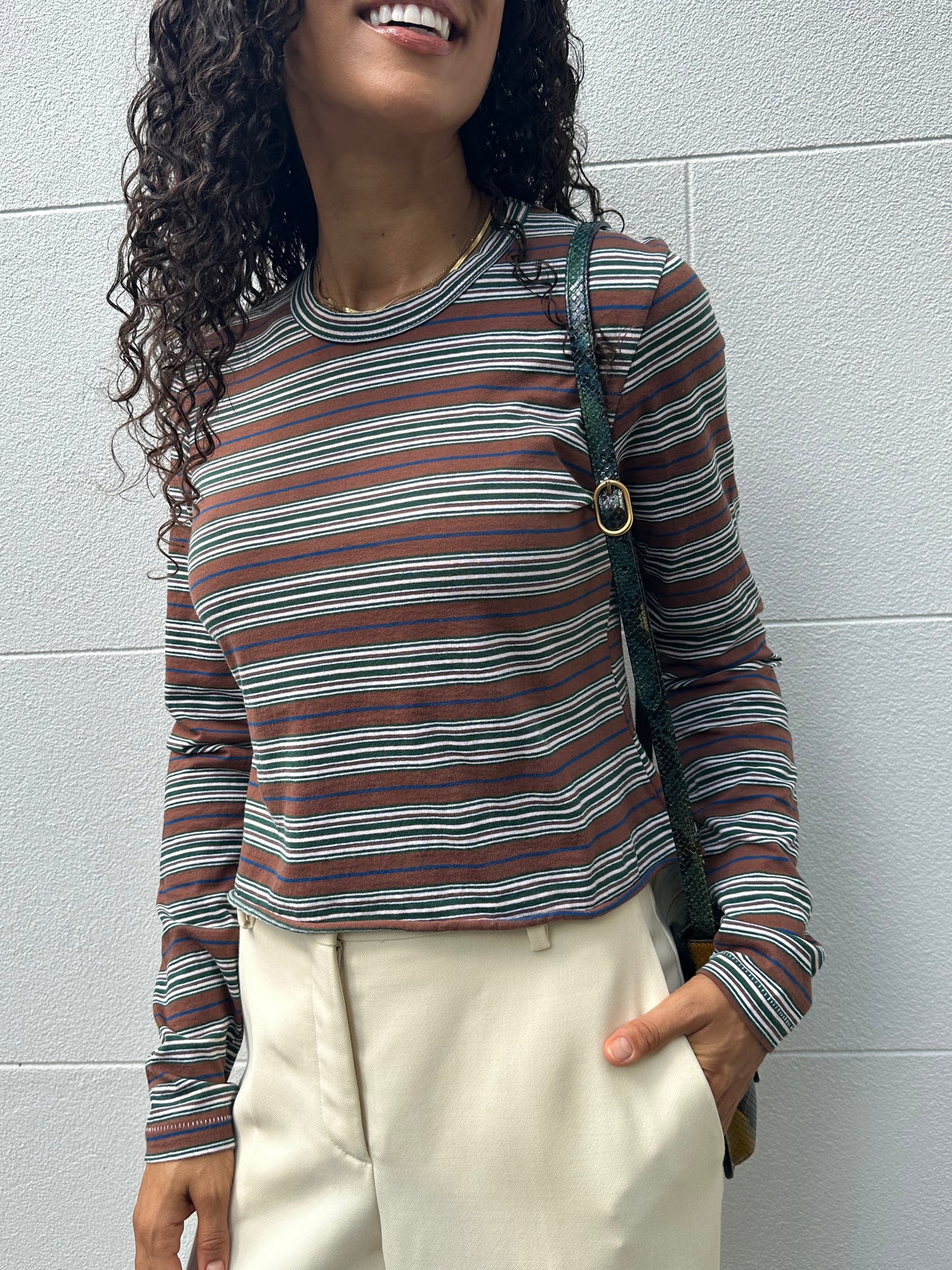 Bassike Short Stripe Tshirt Size L