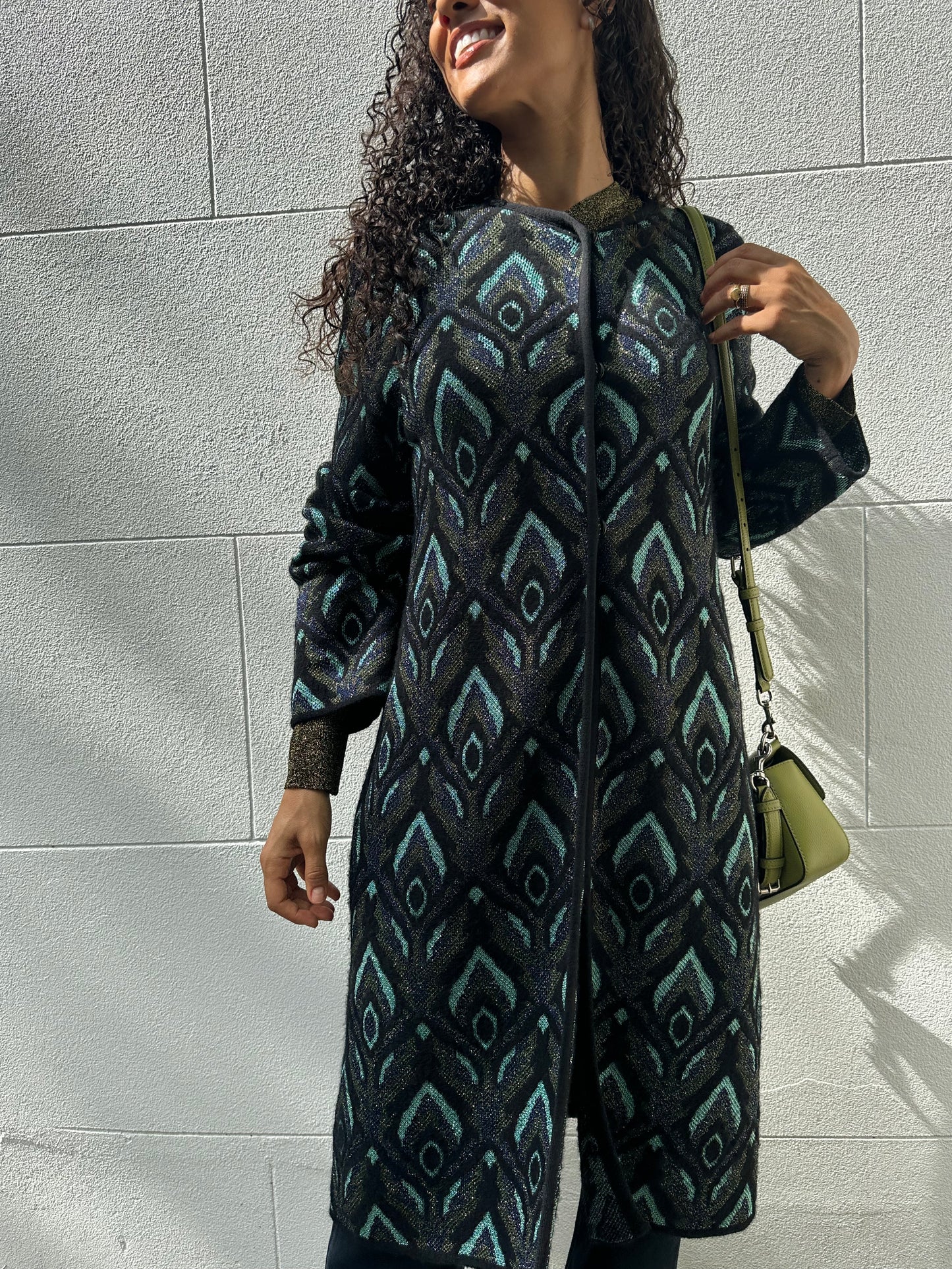 M Missoni Acqua Paisley Long Coat Size 48