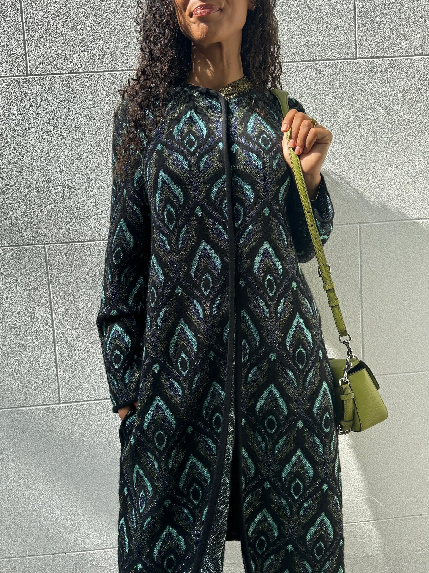 M Missoni Acqua Paisley Long Coat Size 48