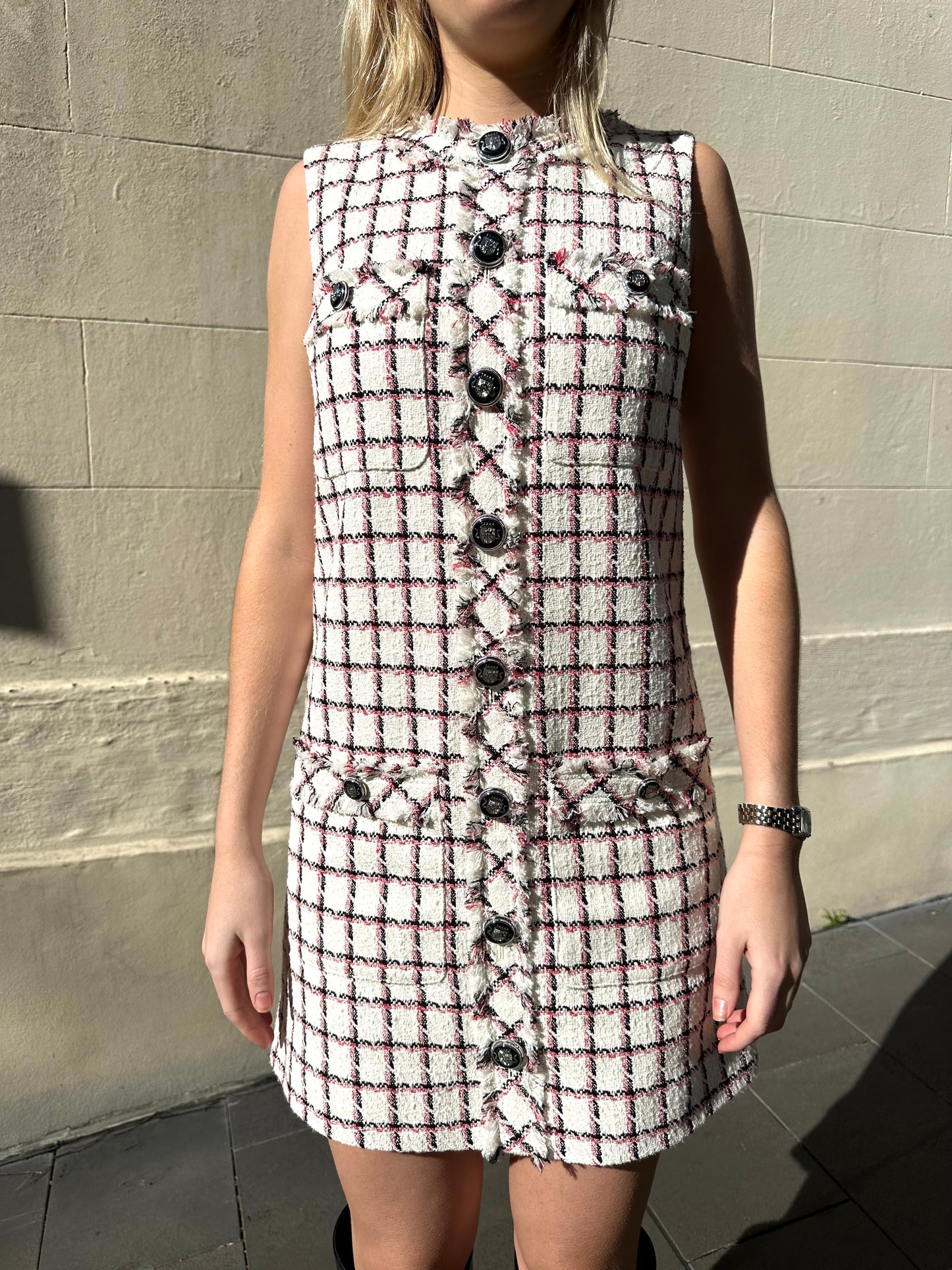 Victoria Beard Tweed Shift Dress Size 0