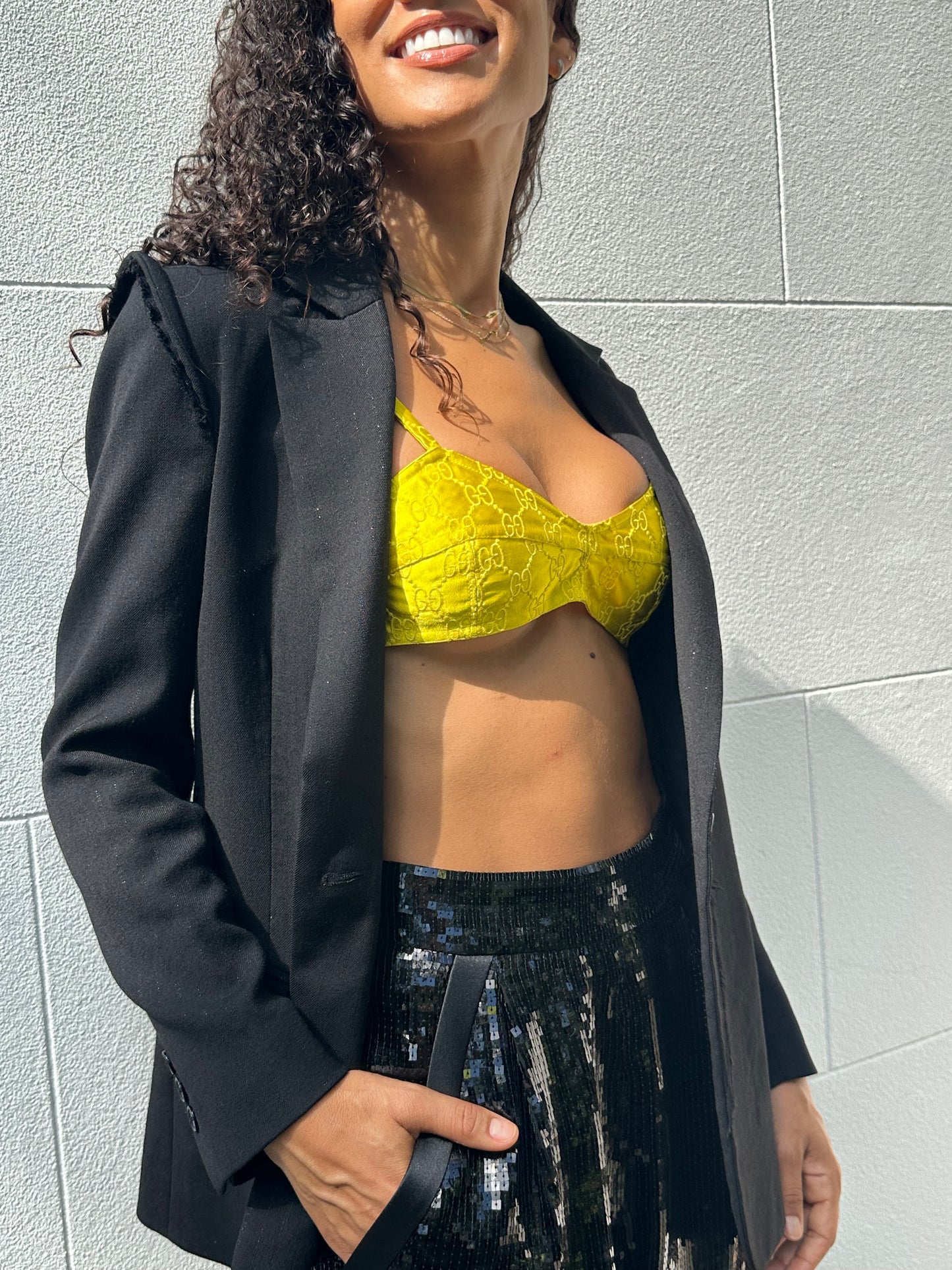 Gucci Bright Yellow Bra Size 38