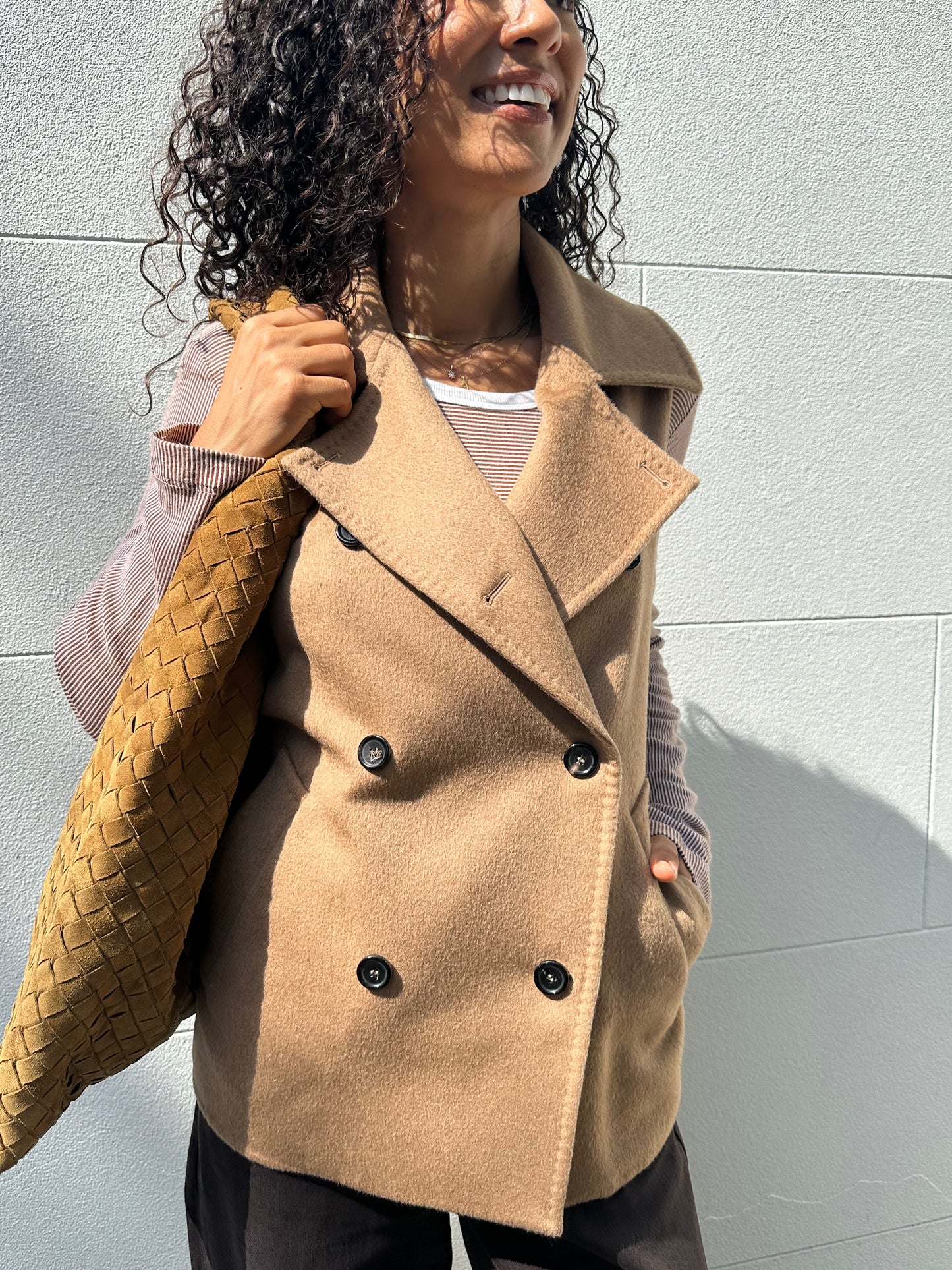 Max Mara Camel Wool Waist Coat Size 34