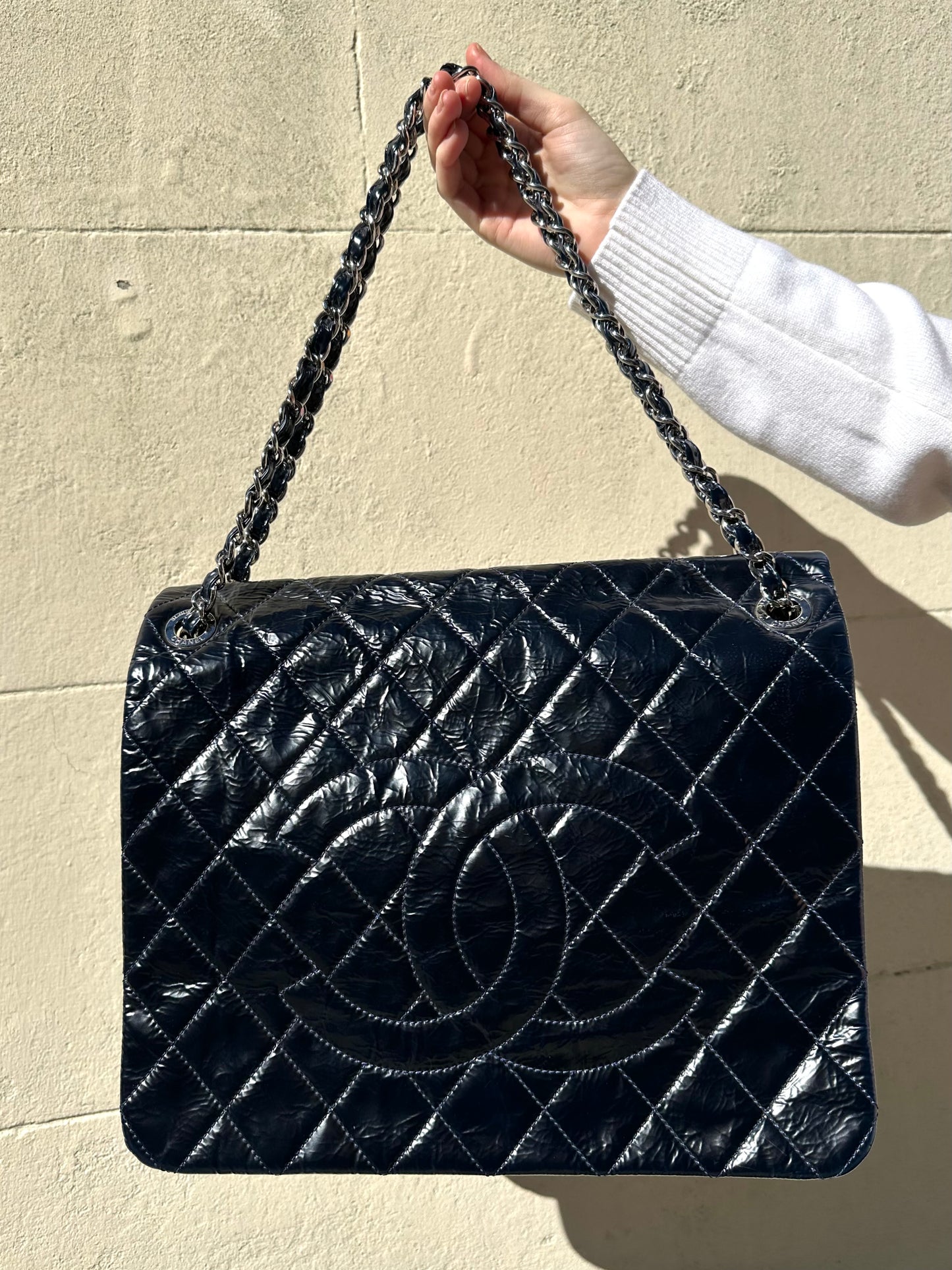 Chanel Navy Patent CC Flap Bag