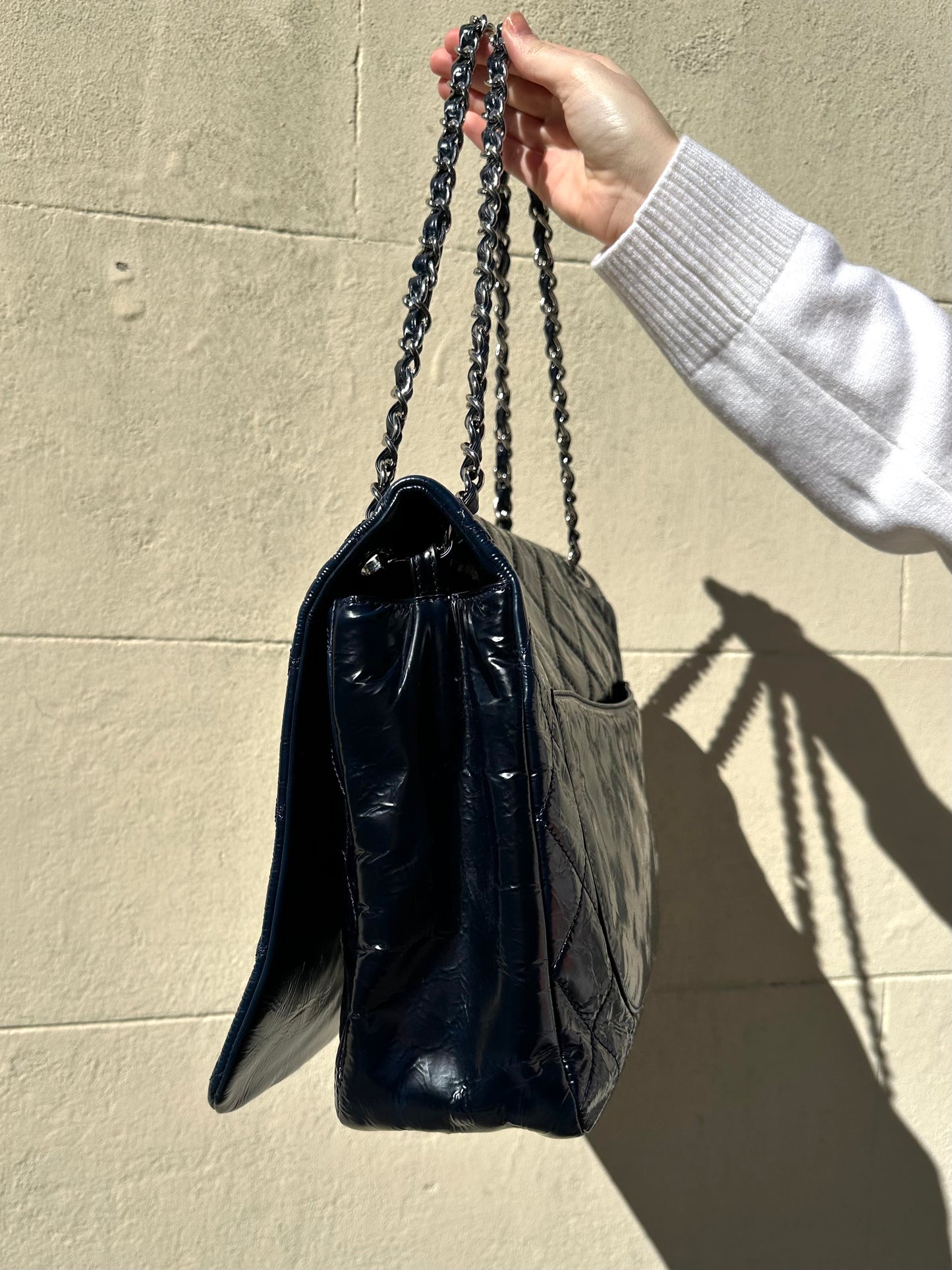 Chanel Navy Patent CC Flap Bag