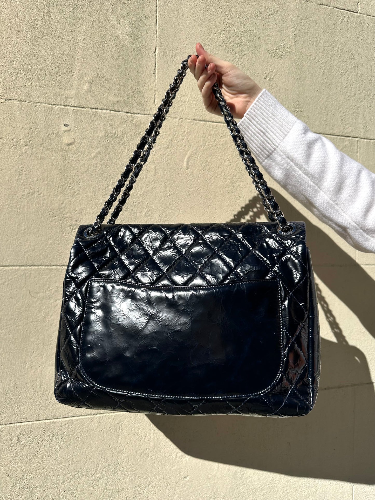 Chanel Navy Patent CC Flap Bag