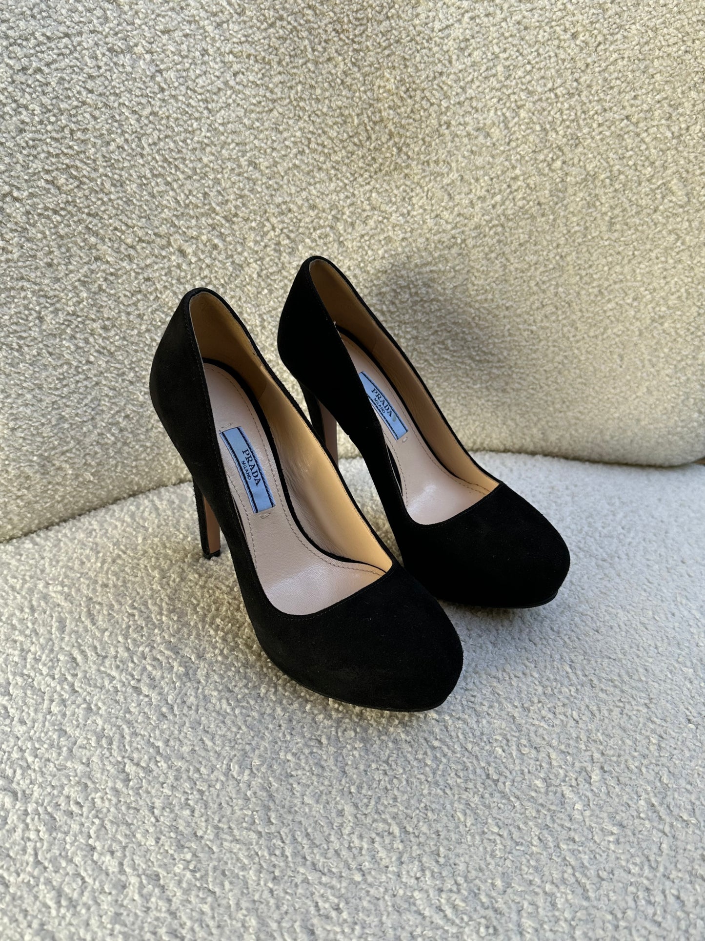Prada Black Suede Pumps Size 35