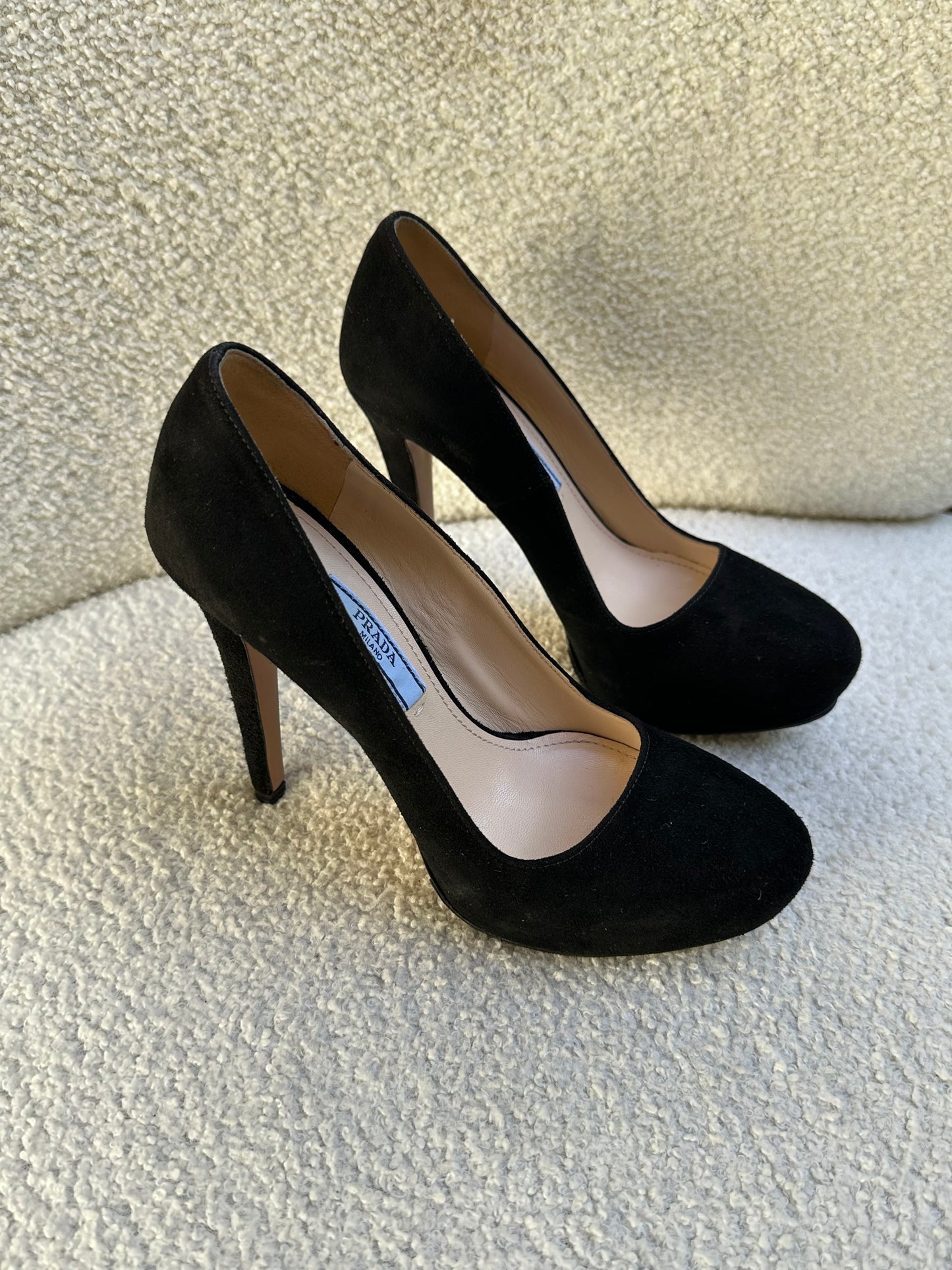 Prada Black Suede Pumps Size 35
