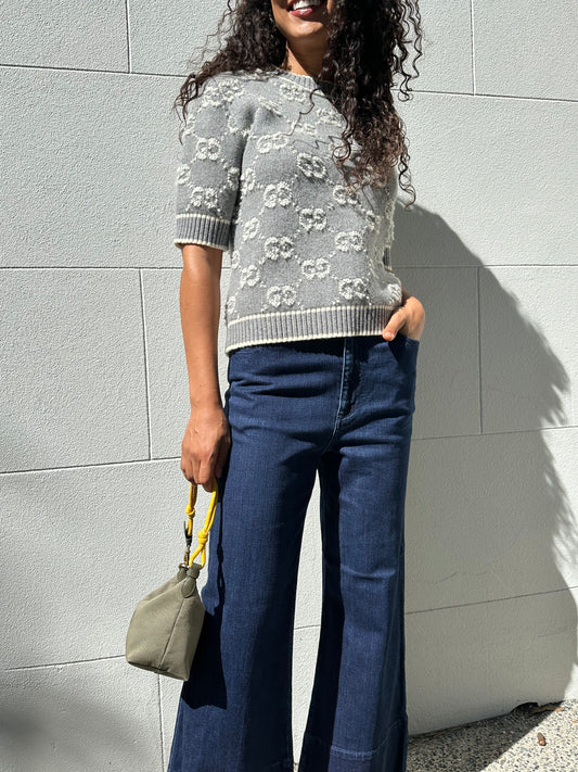 Gucci Grey Logo Knit Size M