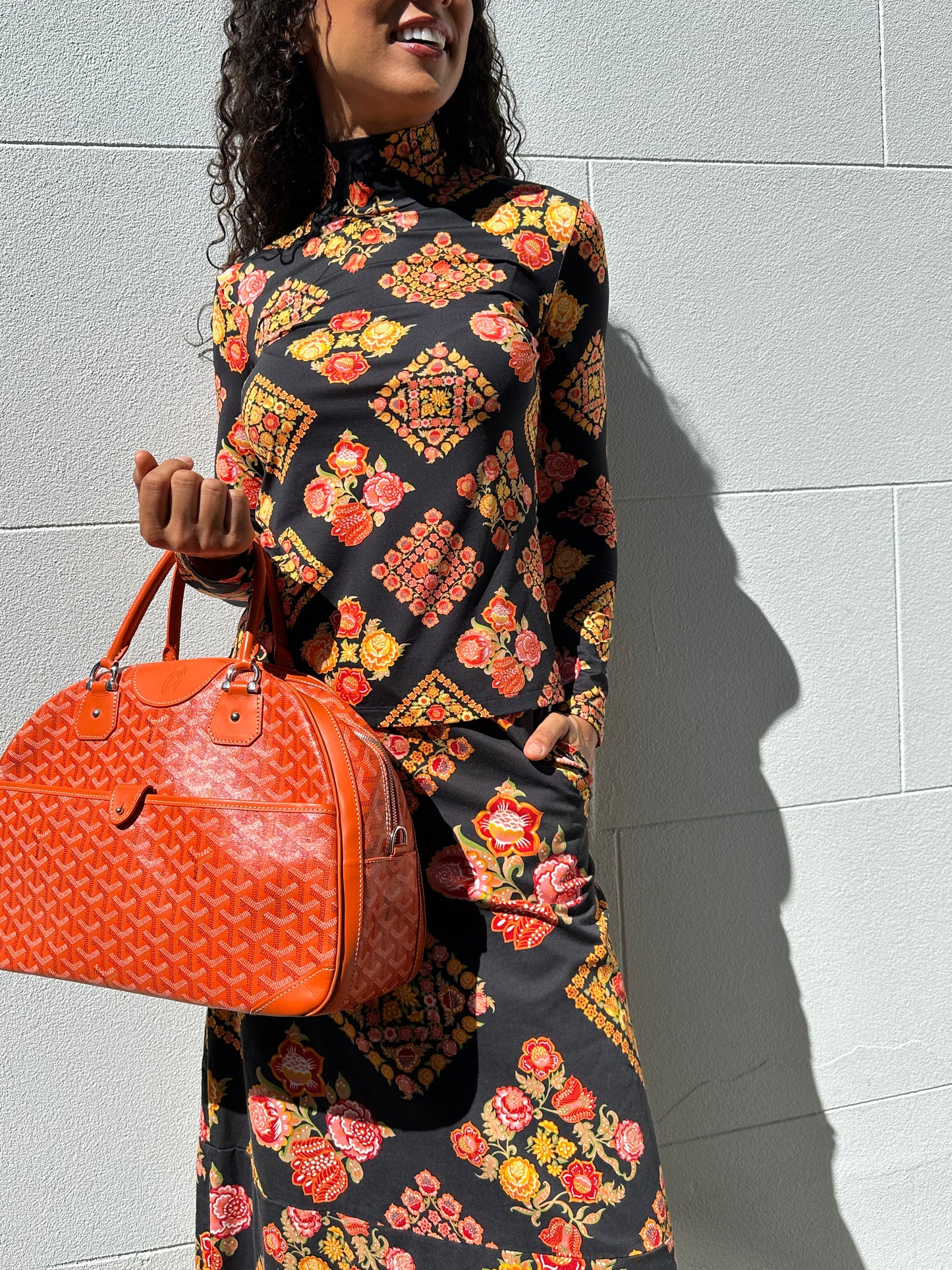 La Double J Orange Floral Set Size XS