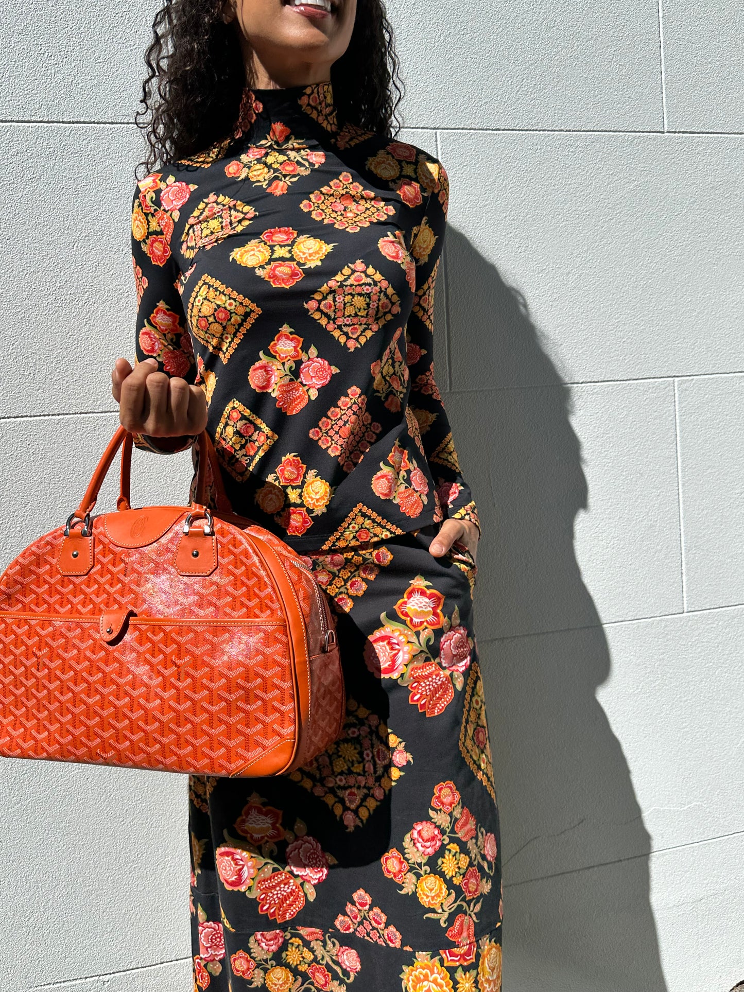 La Double J Orange Floral Set Size XS