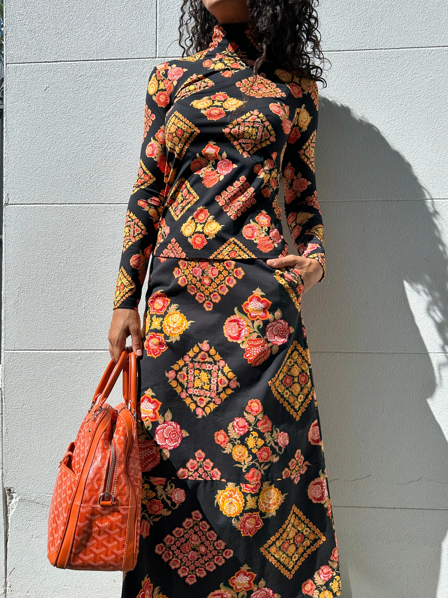 La Double J Orange Floral Set Size XS
