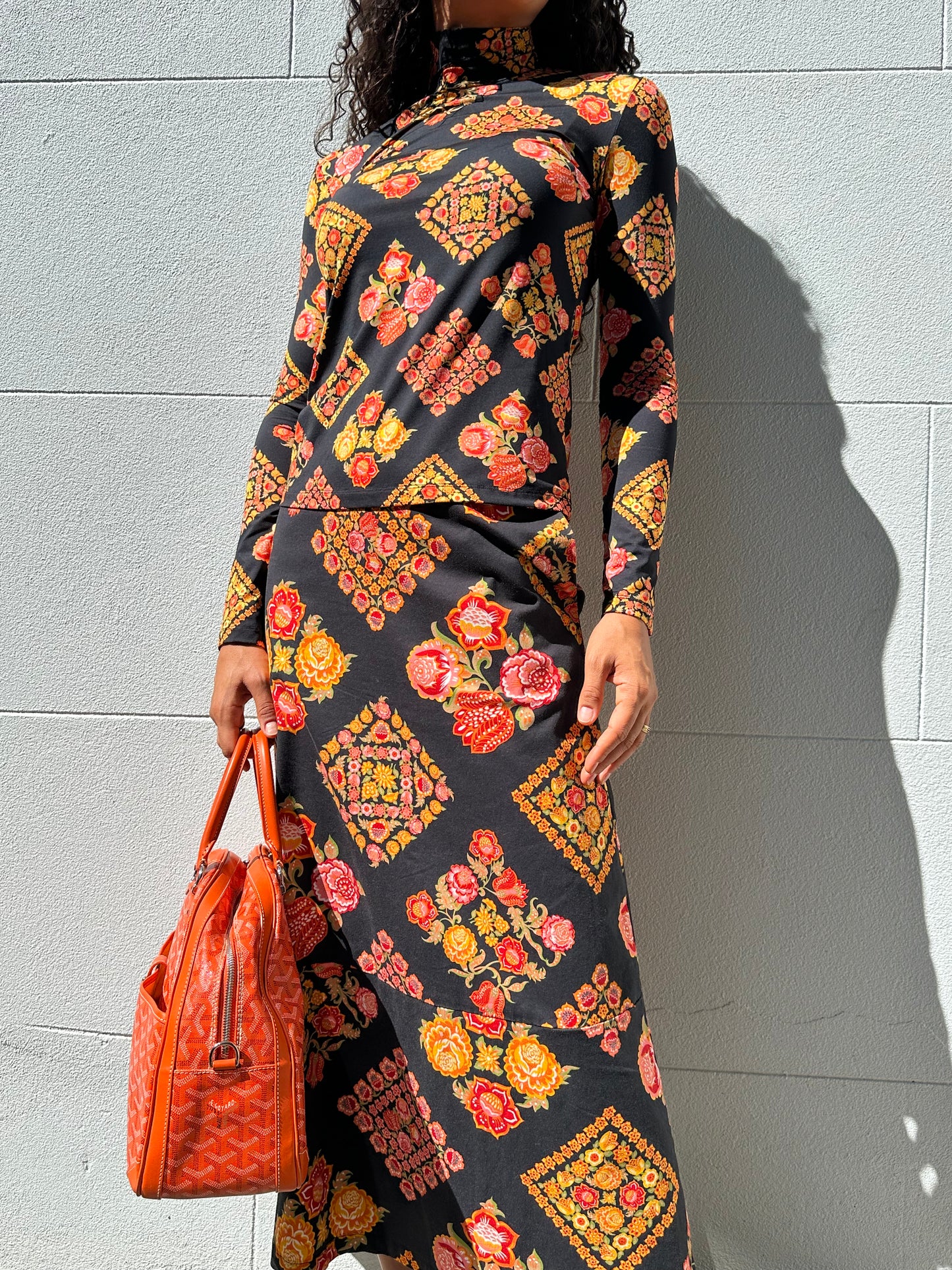 La Double J Orange Floral Set Size XS