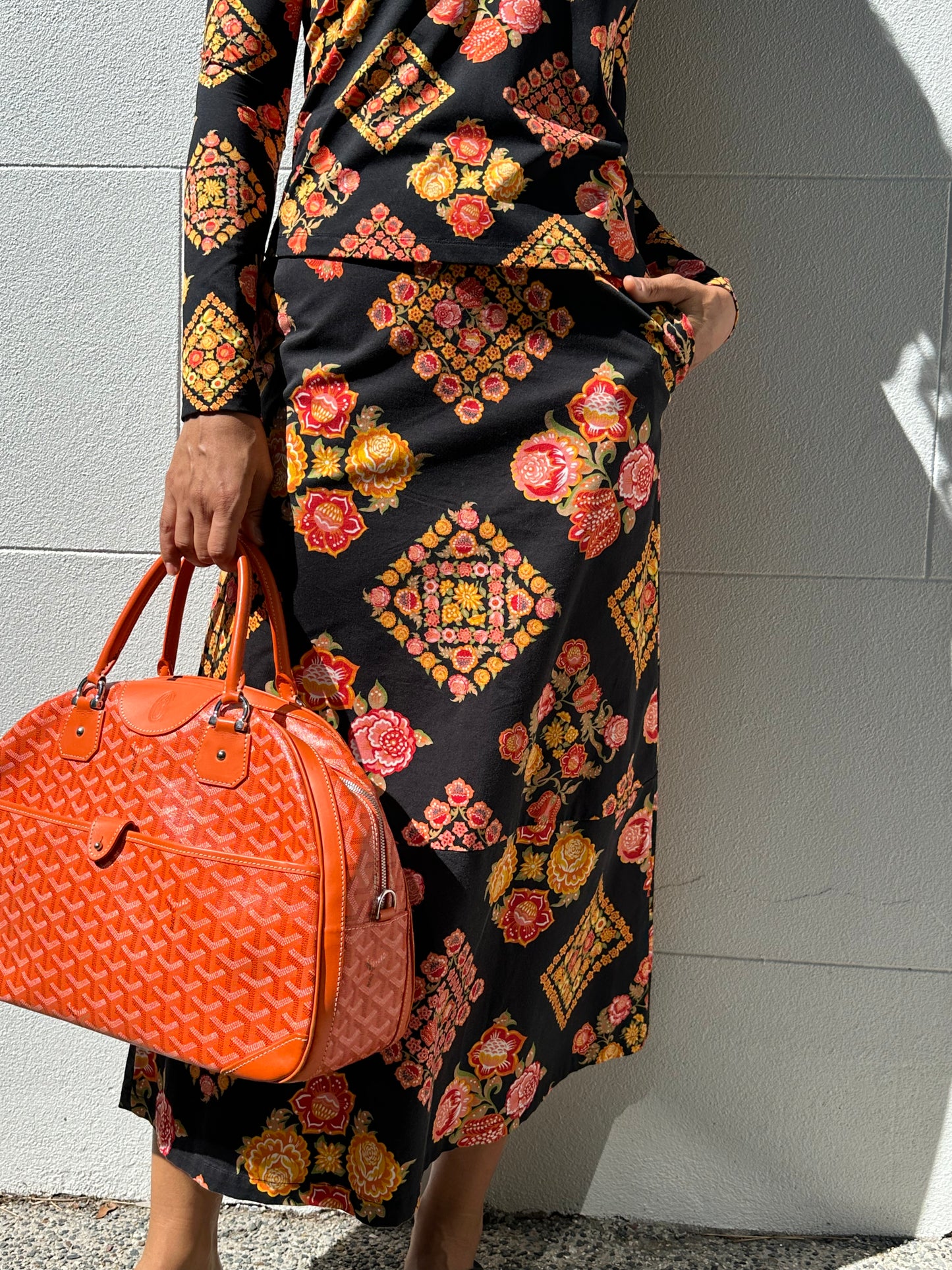 La Double J Orange Floral Set Size XS