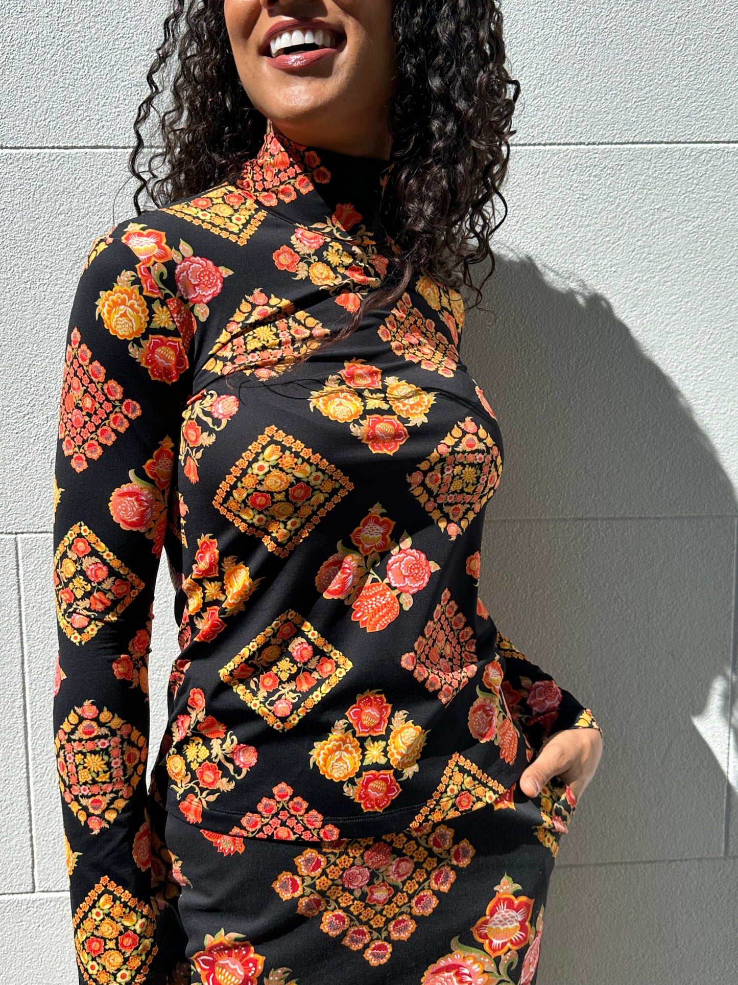 La Double J Orange Floral Set Size XS